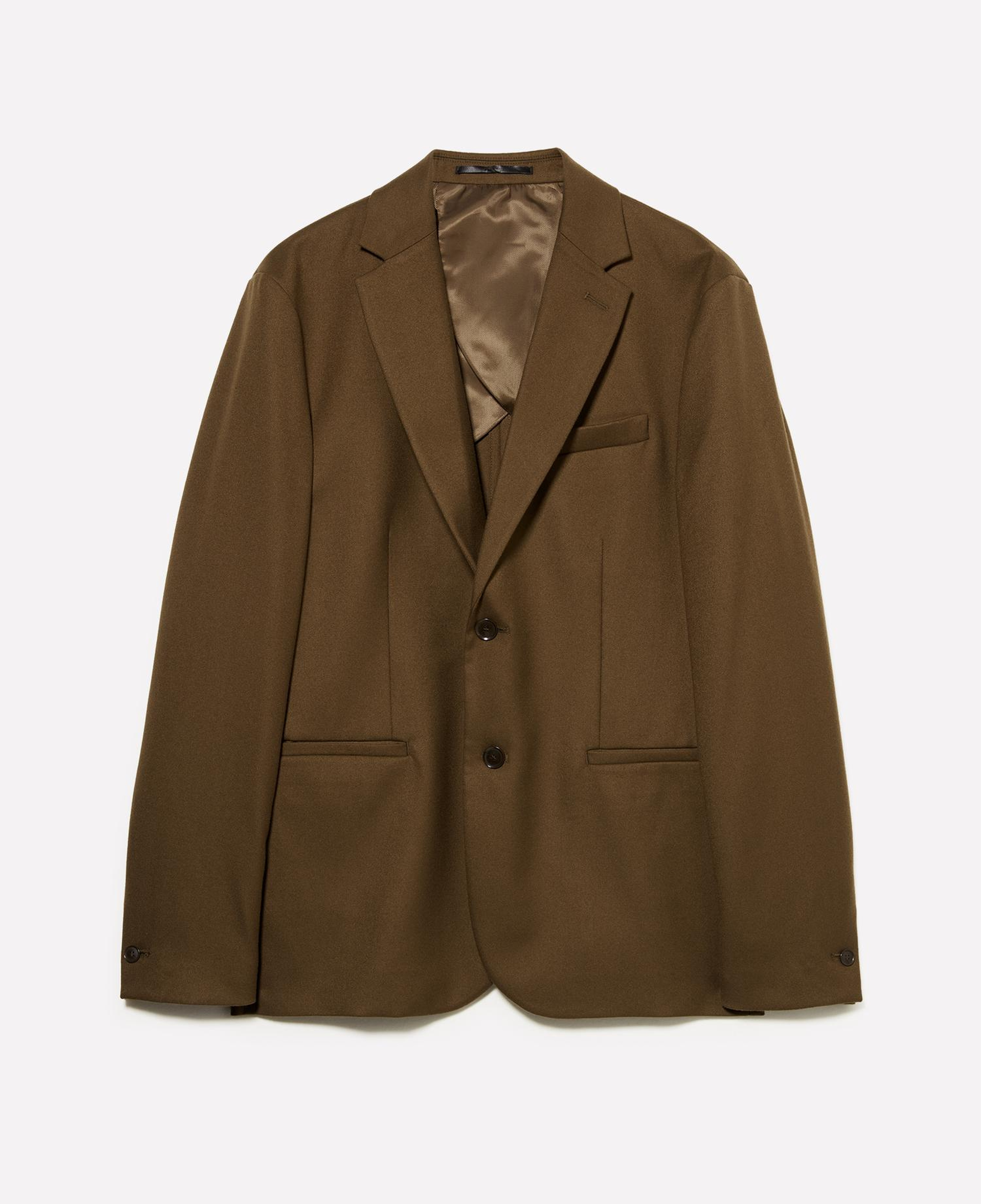 Erkek Kahverengi Viskoz Karışımlı Blazer Ceket