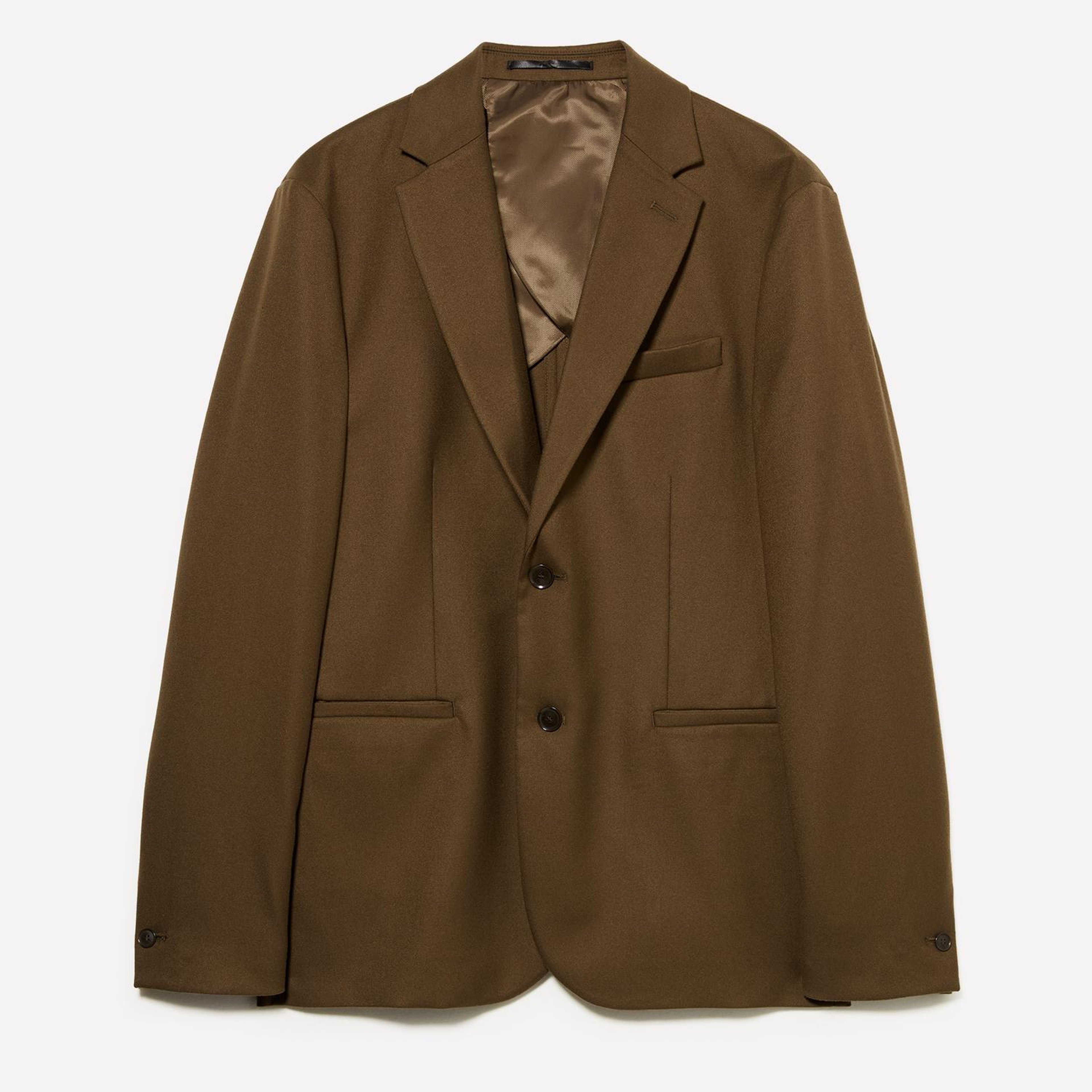 Erkek Kahverengi Viskoz Karışımlı Blazer Ceket