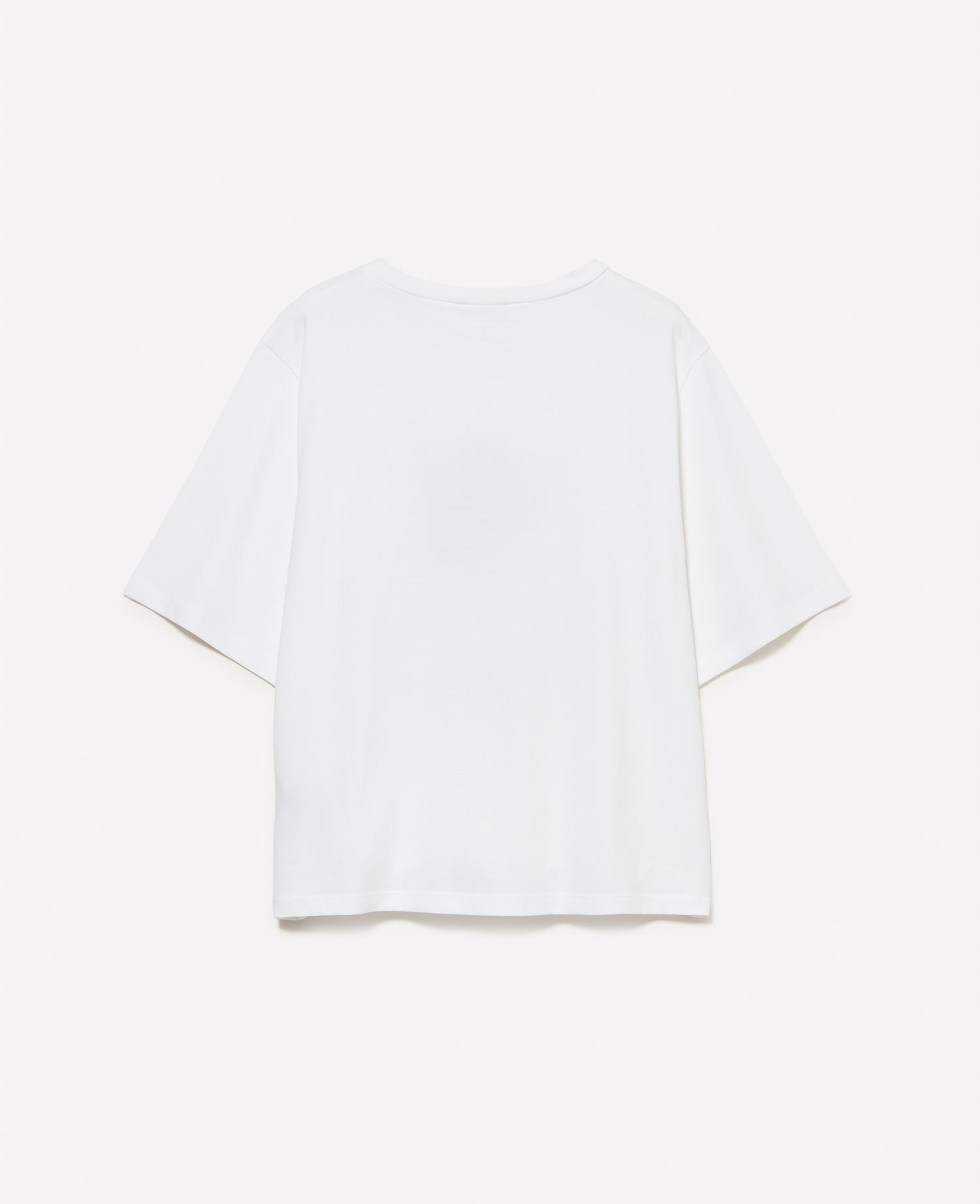 Kadın Krem %100 Pamuk Önü Baskılı Bisiklet Yaka Boxy Fit T-Shirt