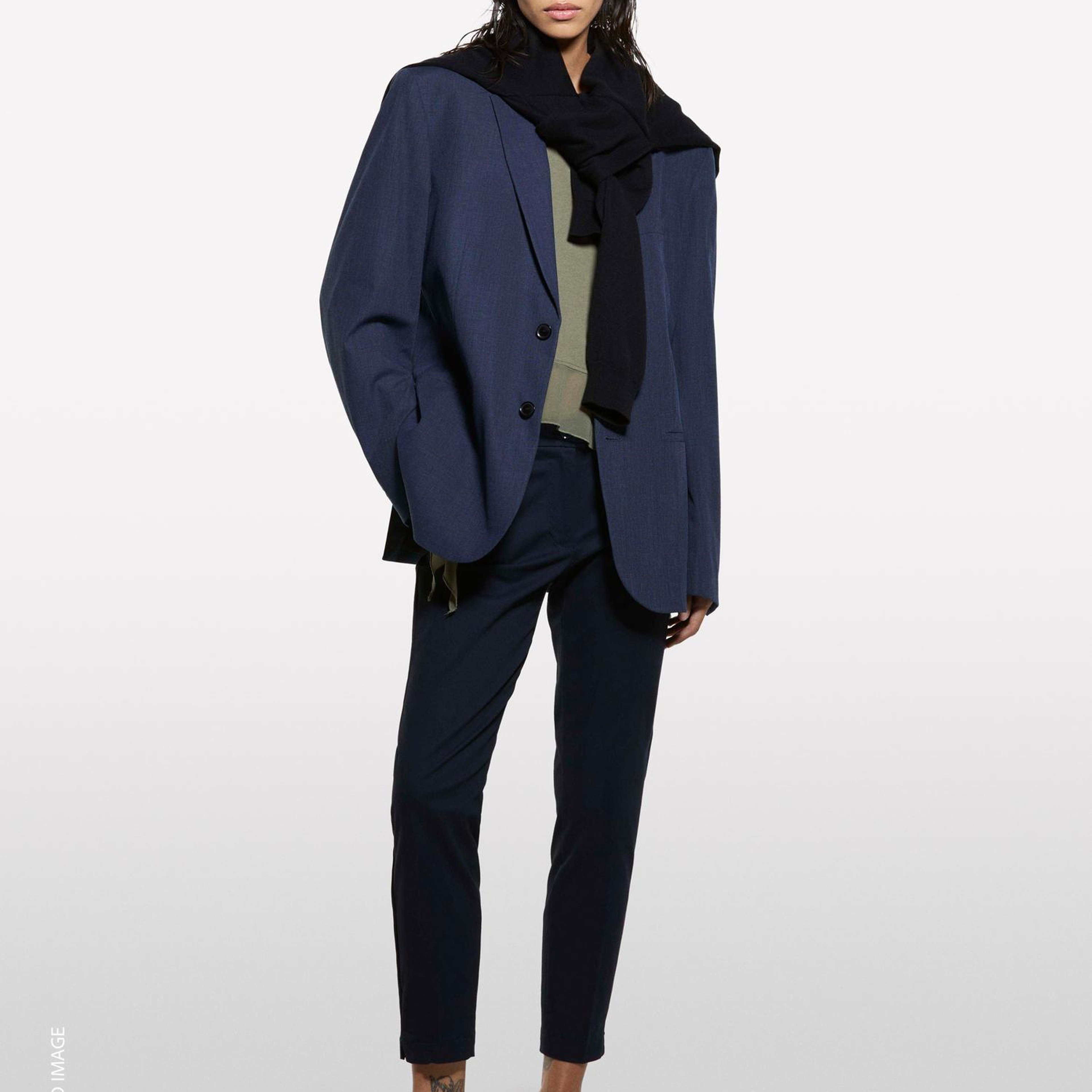 Kadın Lacivert Slim Fit Gabardin Pantolon