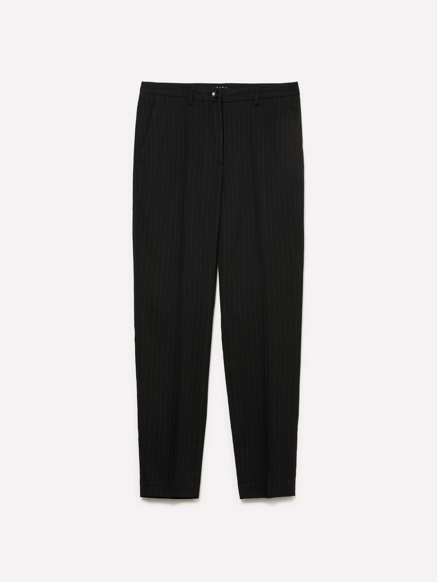 Kadın Siyah Viskoz Karışımlı Cep Detaylı Straight Fit Pantolon