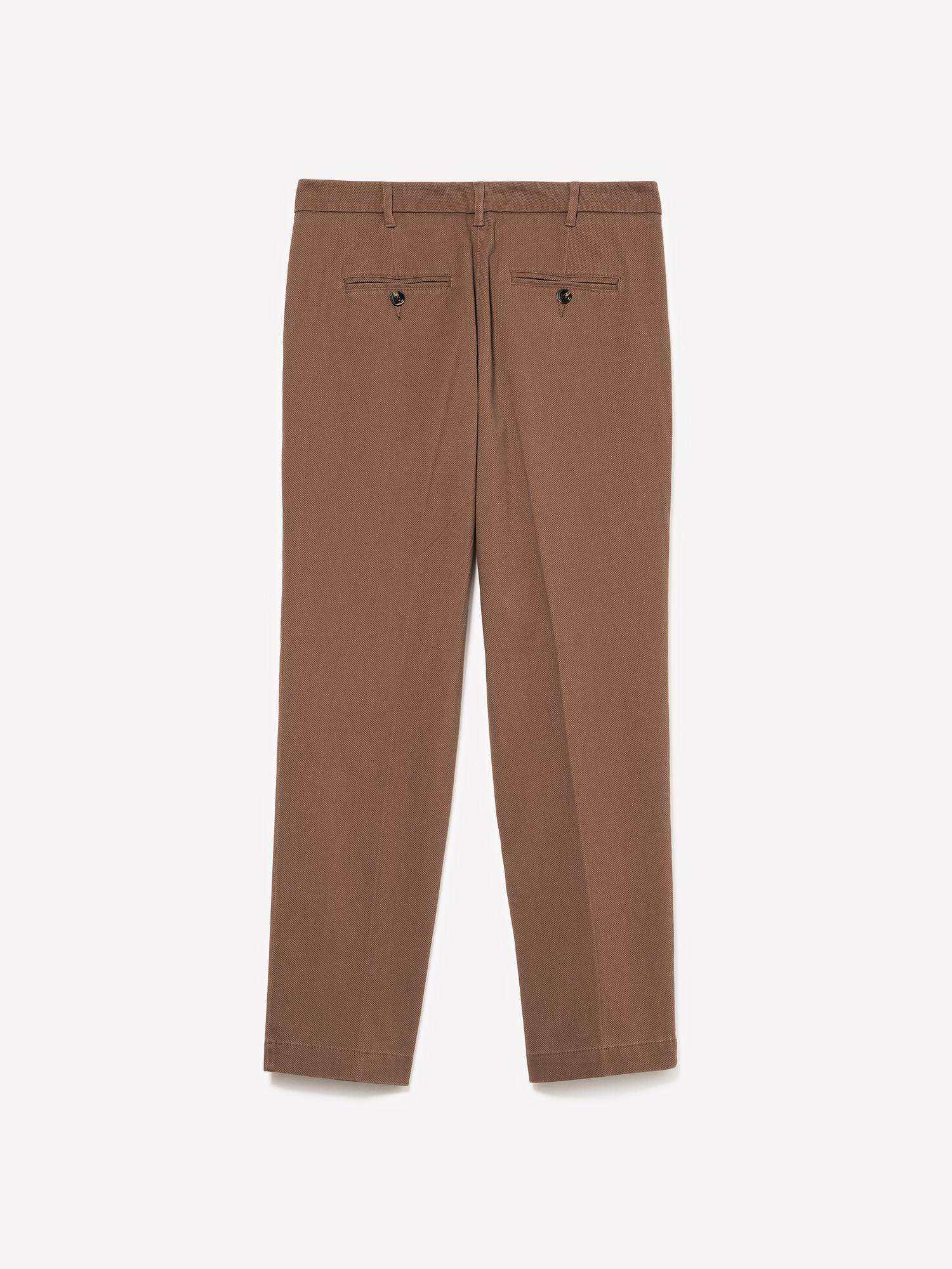 Kadın Kahverengi Koton Karışımlı Esnek Chino Pantolon