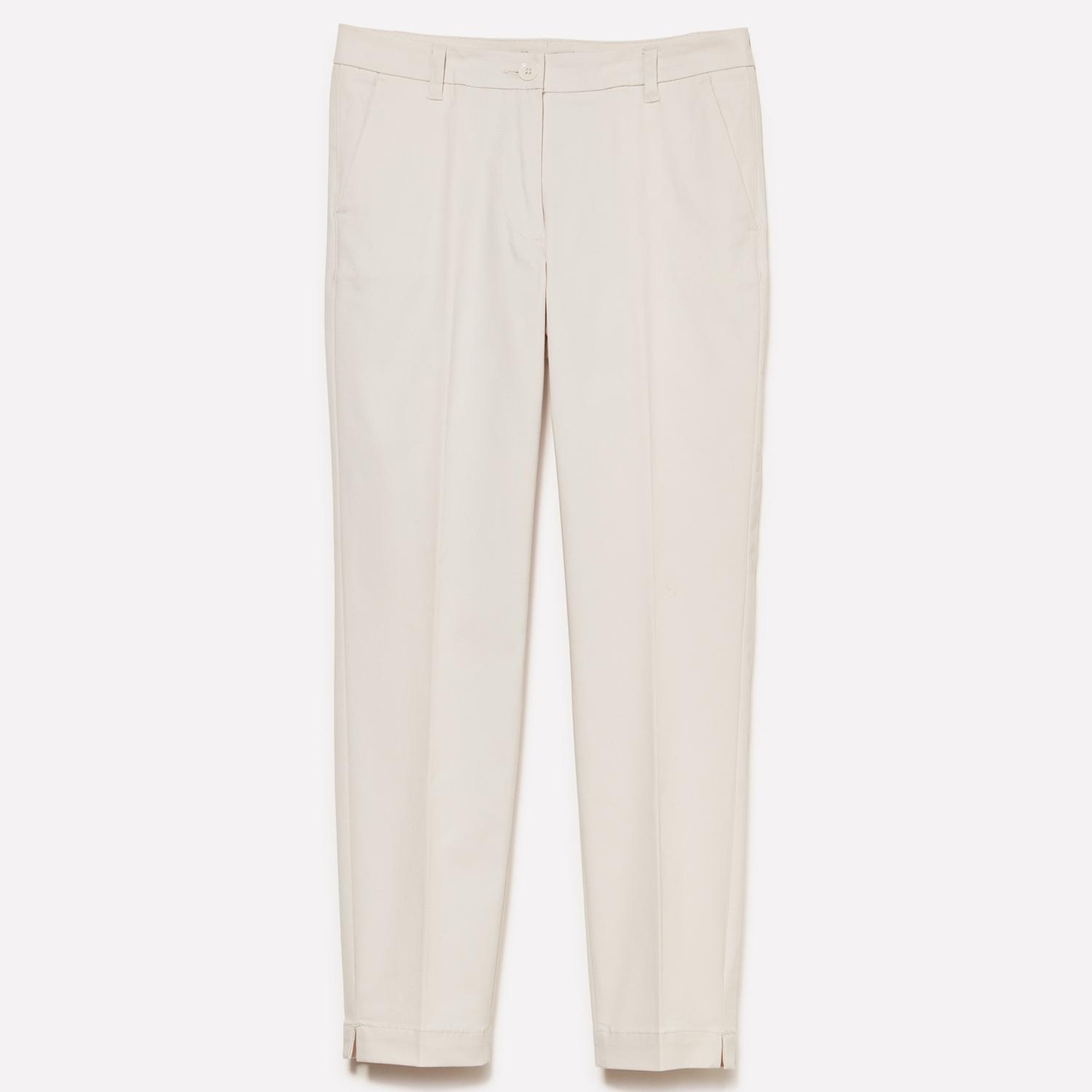 Kadın Krem Slim Fit Gabardin Pantolon