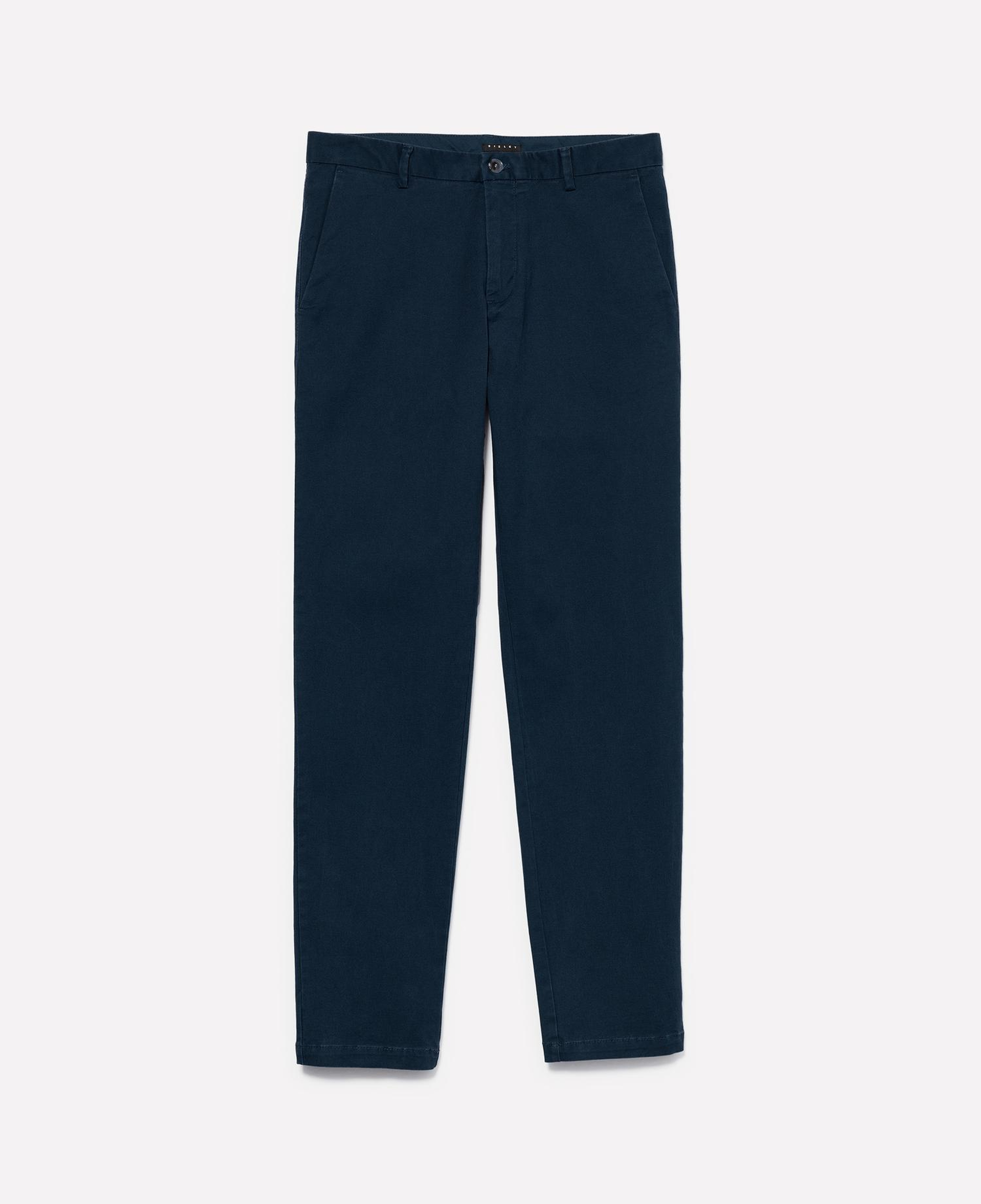 Erkek Lacivert Pamuk Karışımlı Streç Slim Fit Chino Pantolon