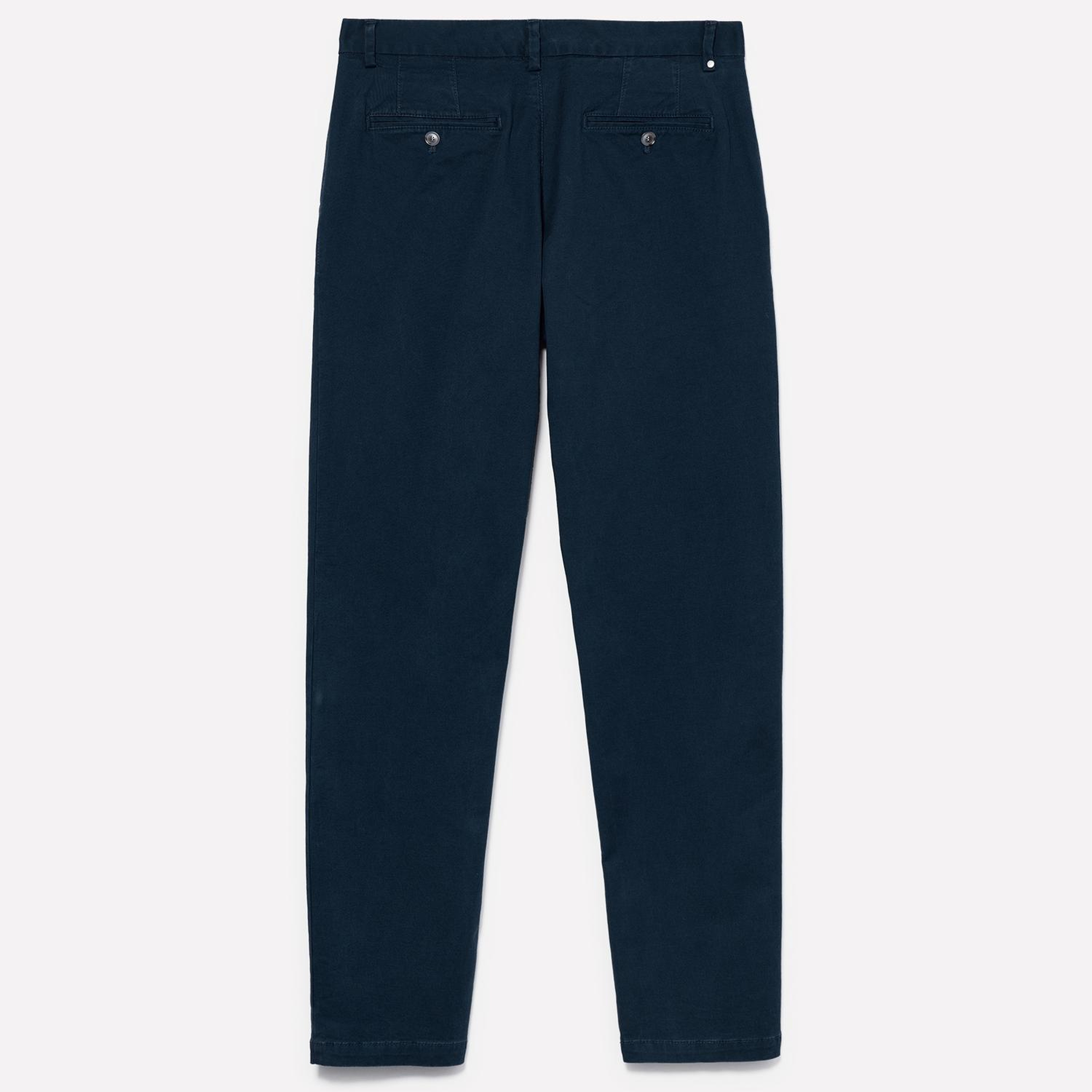 Erkek Lacivert Pamuk Karışımlı Streç Slim Fit Chino Pantolon