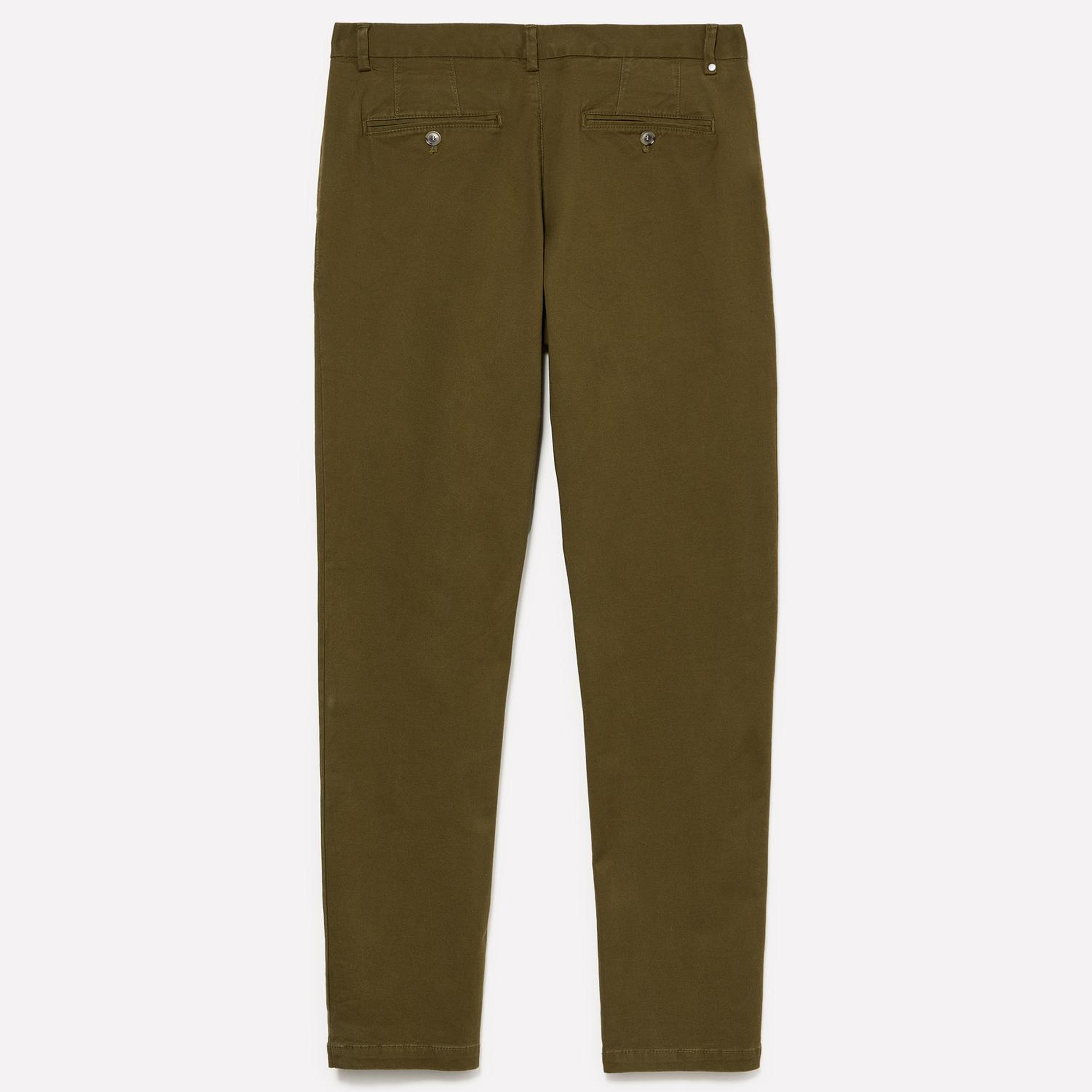 Erkek Haki Yeşili Pamuk Karışımlı Streç Slim Fit Chino Pantolon