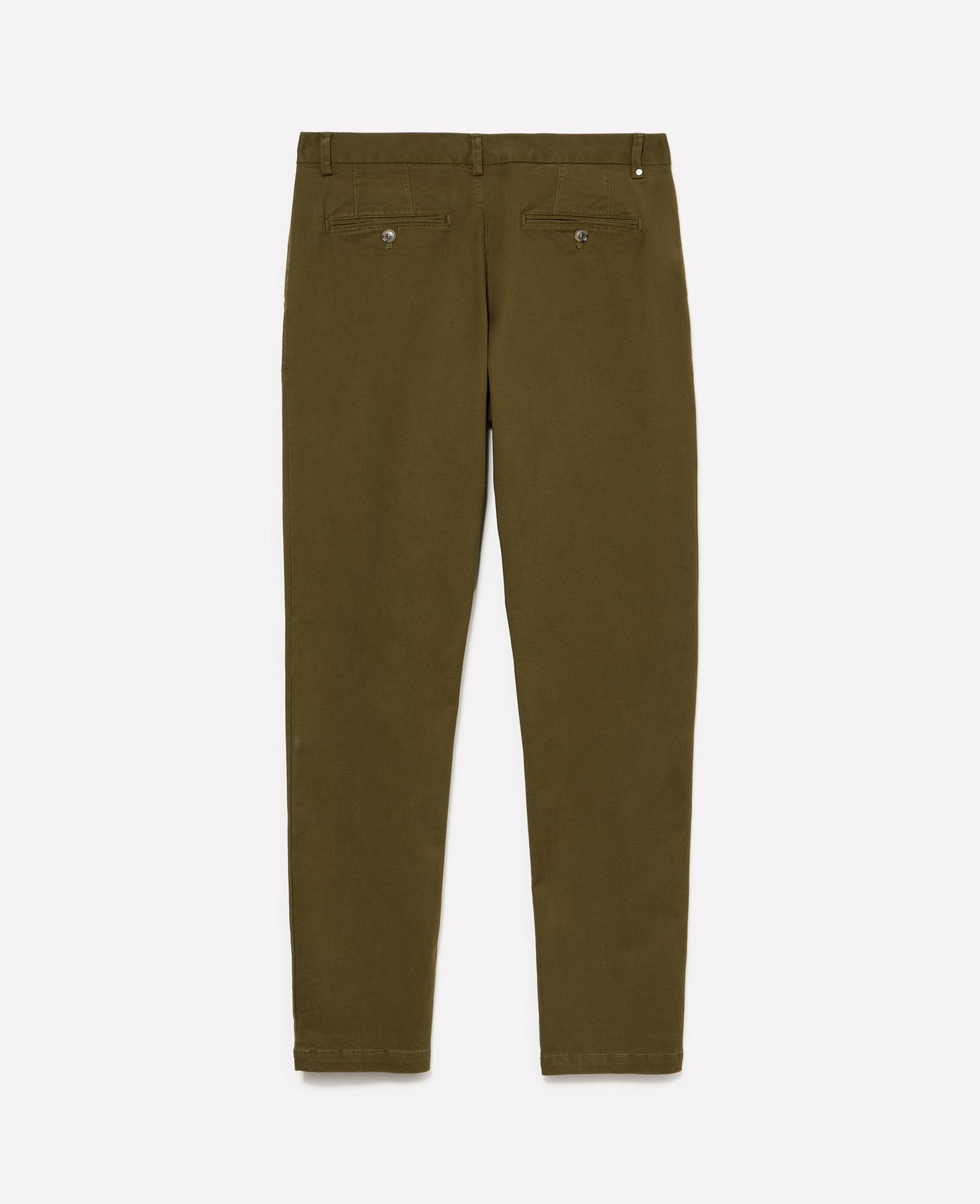 Erkek Haki Yeşili Pamuk Karışımlı Streç Slim Fit Chino Pantolon