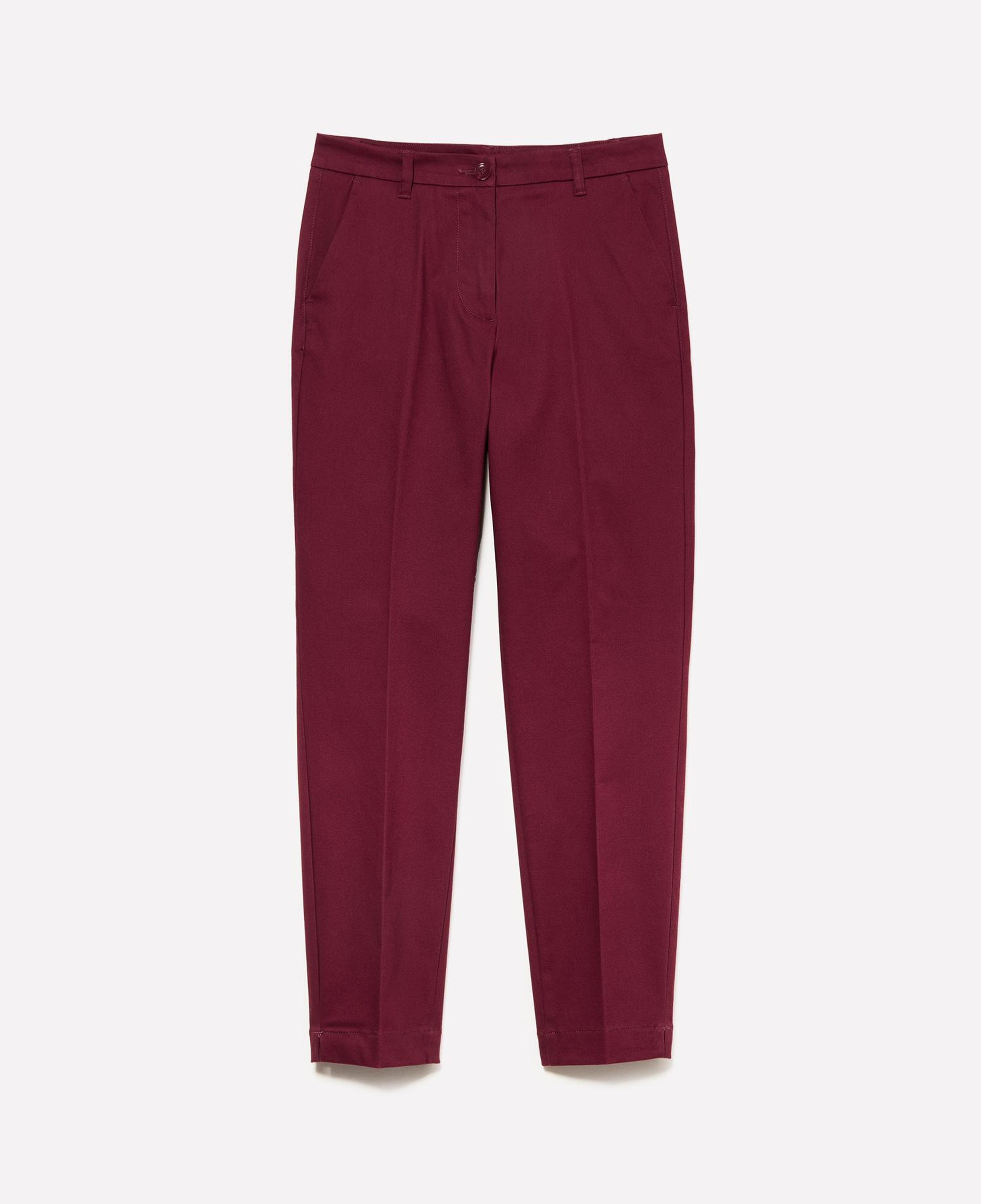 Kadın Bordo Slim Fit Gabardin Pantolon