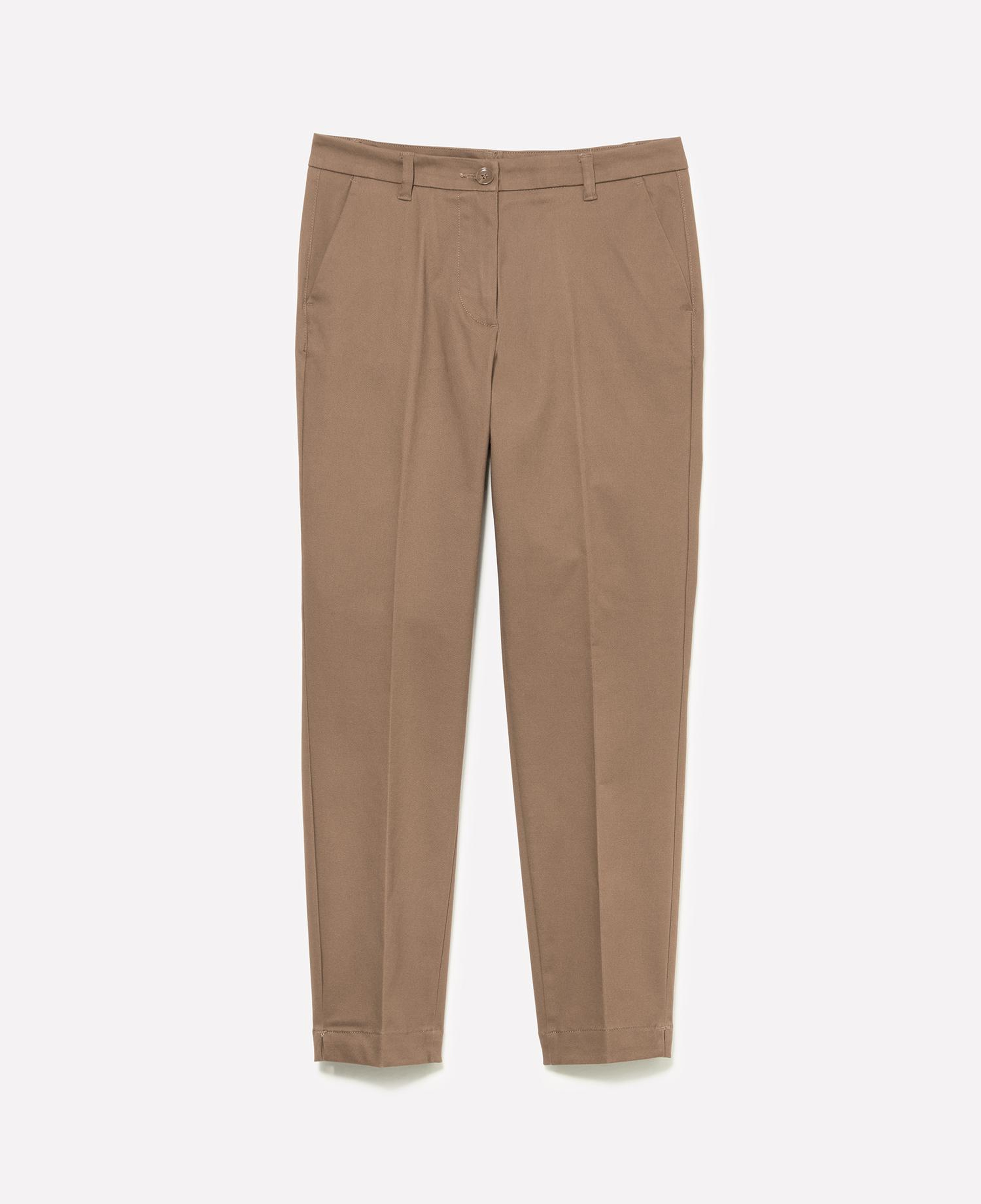 Kadın Kahverengi Slim Fit Gabardin Pantolon