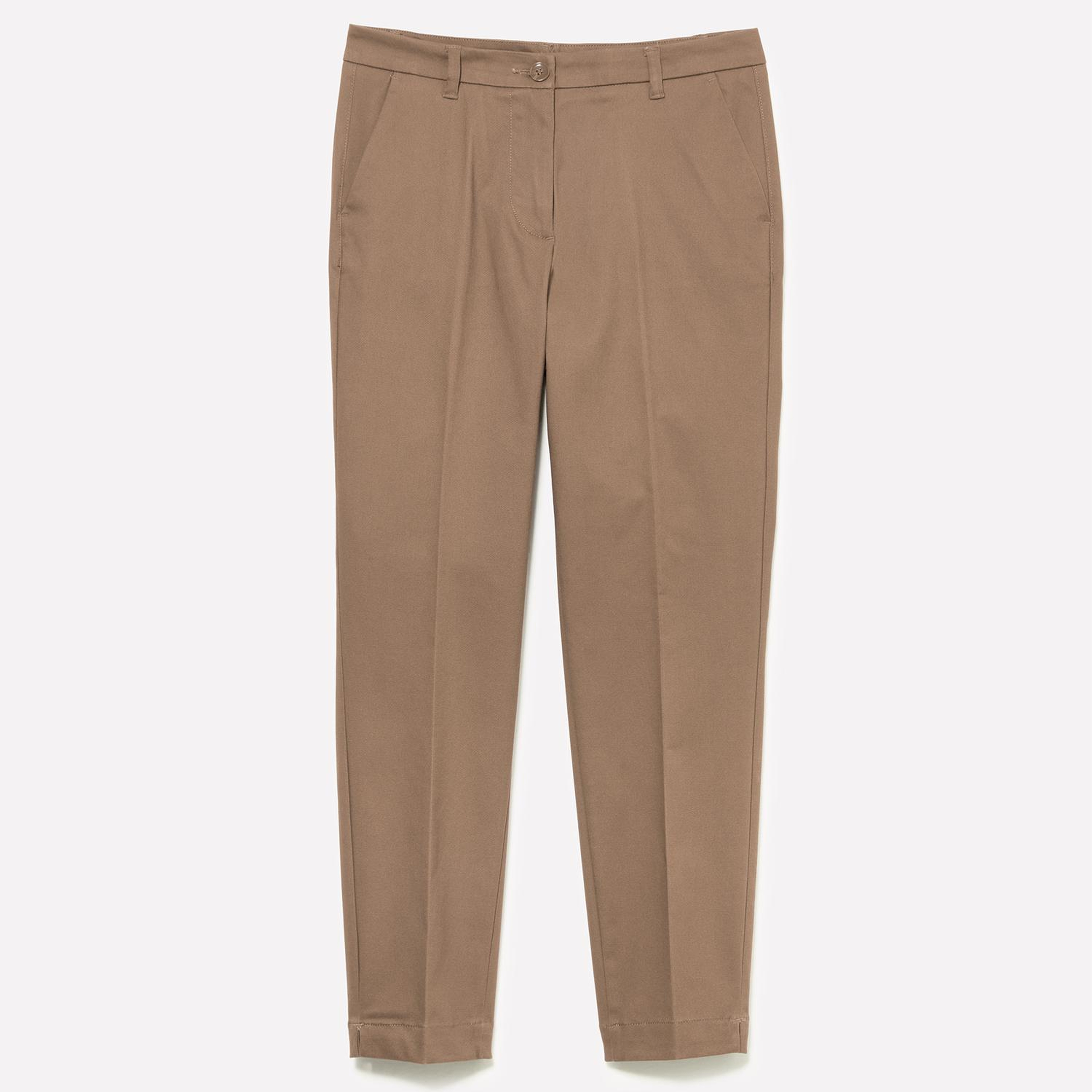 Kadın Kahverengi Slim Fit Gabardin Pantolon