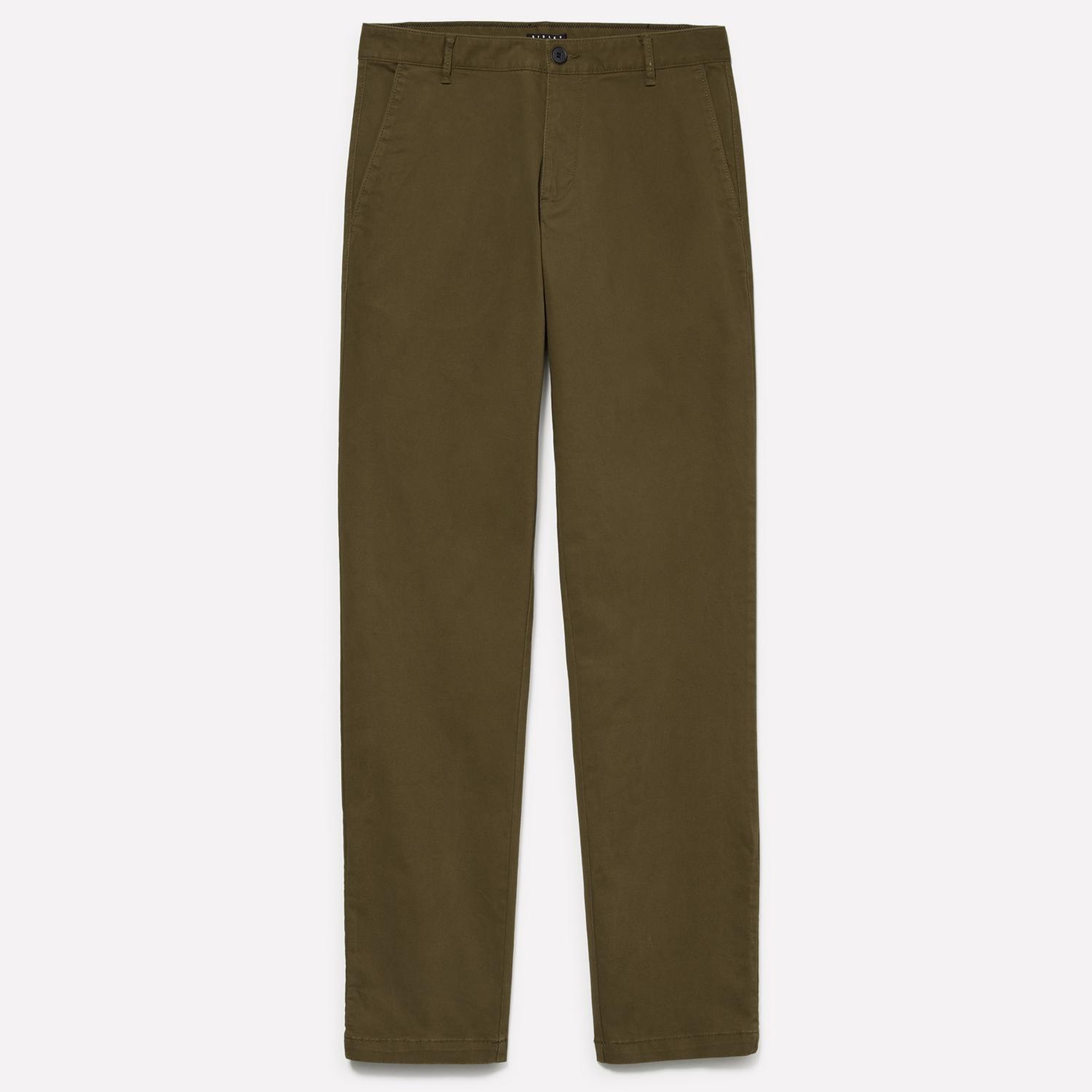 Erkek Haki Yeşili Slim Fit Vintage Efekt Chino Pantolon