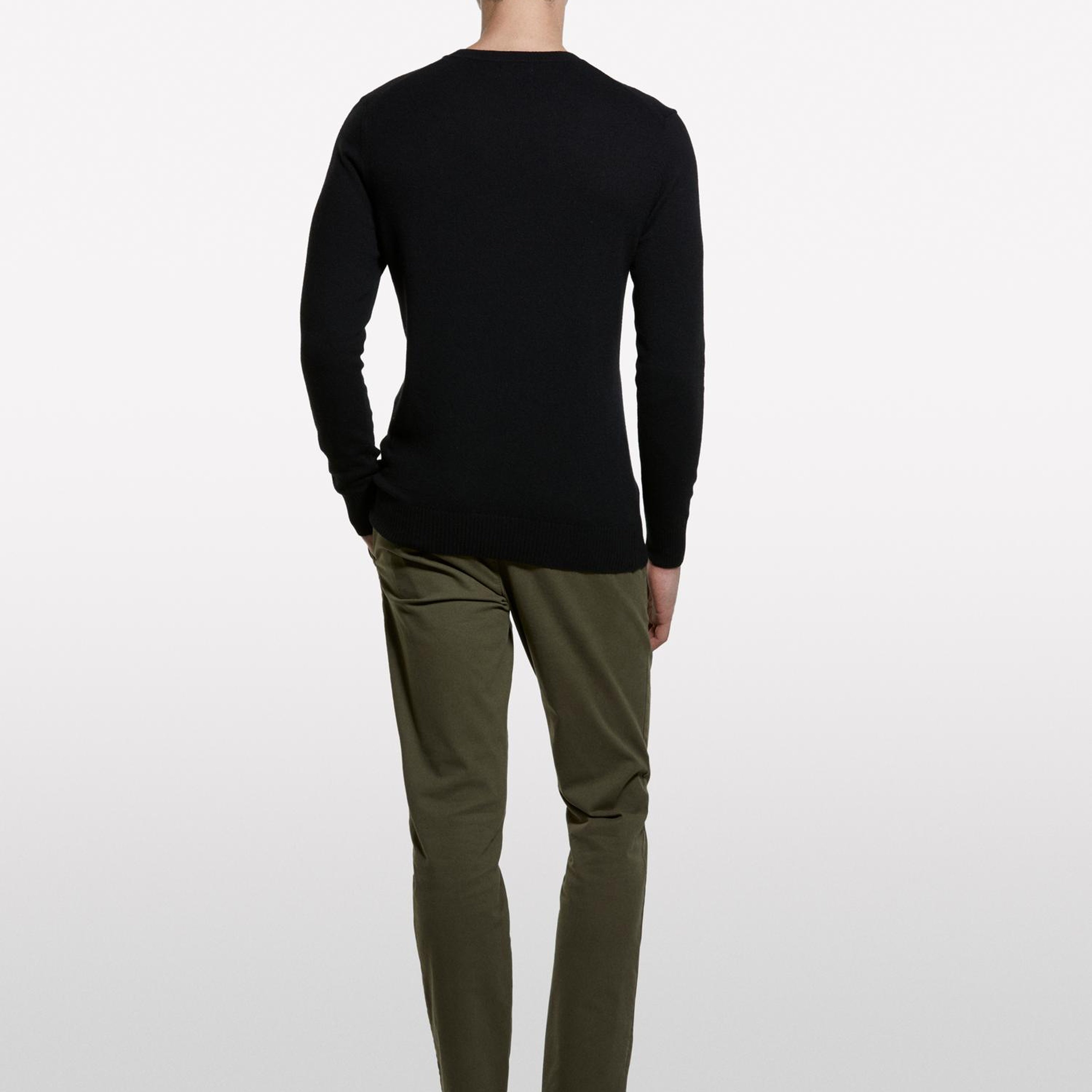 Erkek Haki Yeşili Slim Fit Vintage Efekt Chino Pantolon