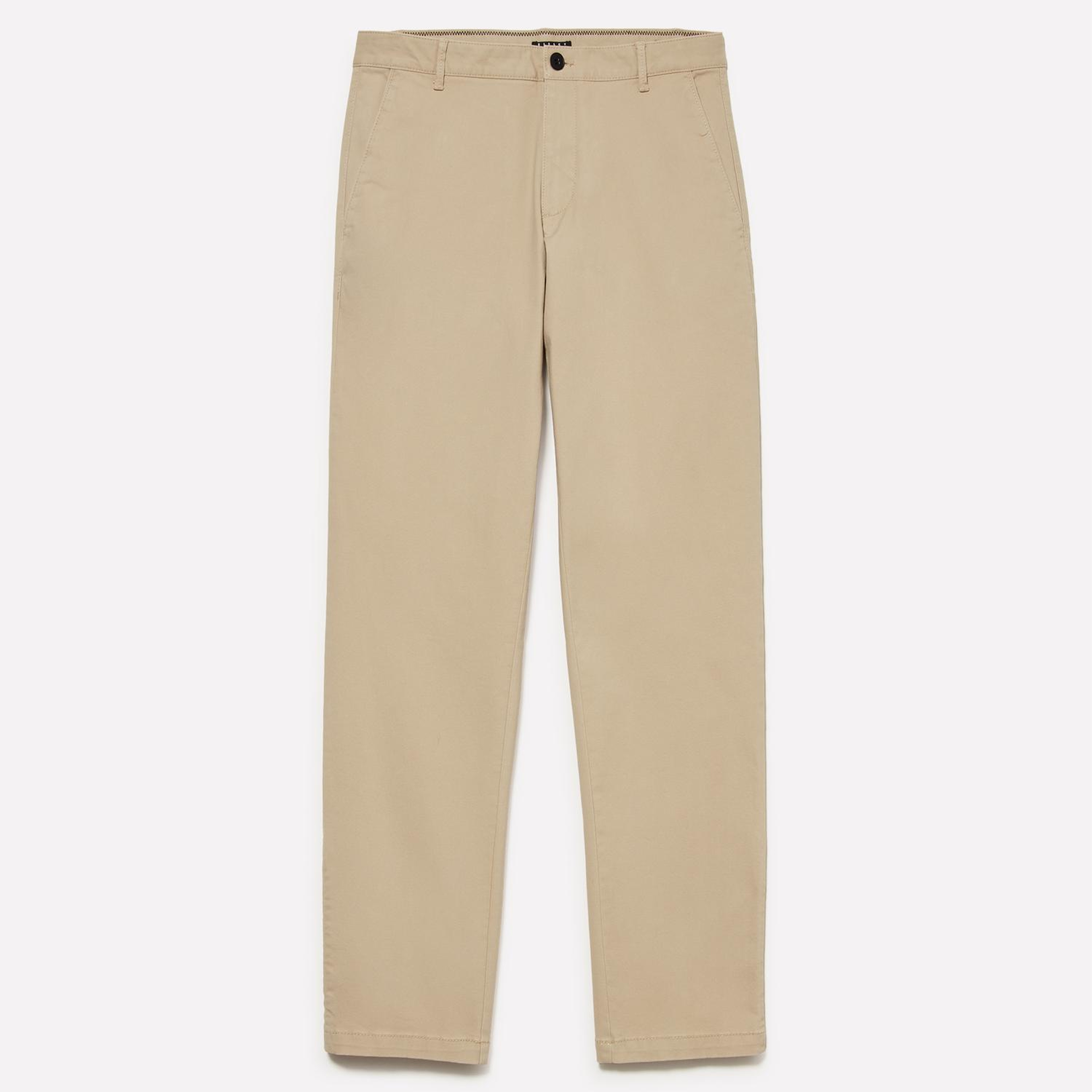 Erkek Bej Slim Fit Vintage Efekt Chino Pantolon
