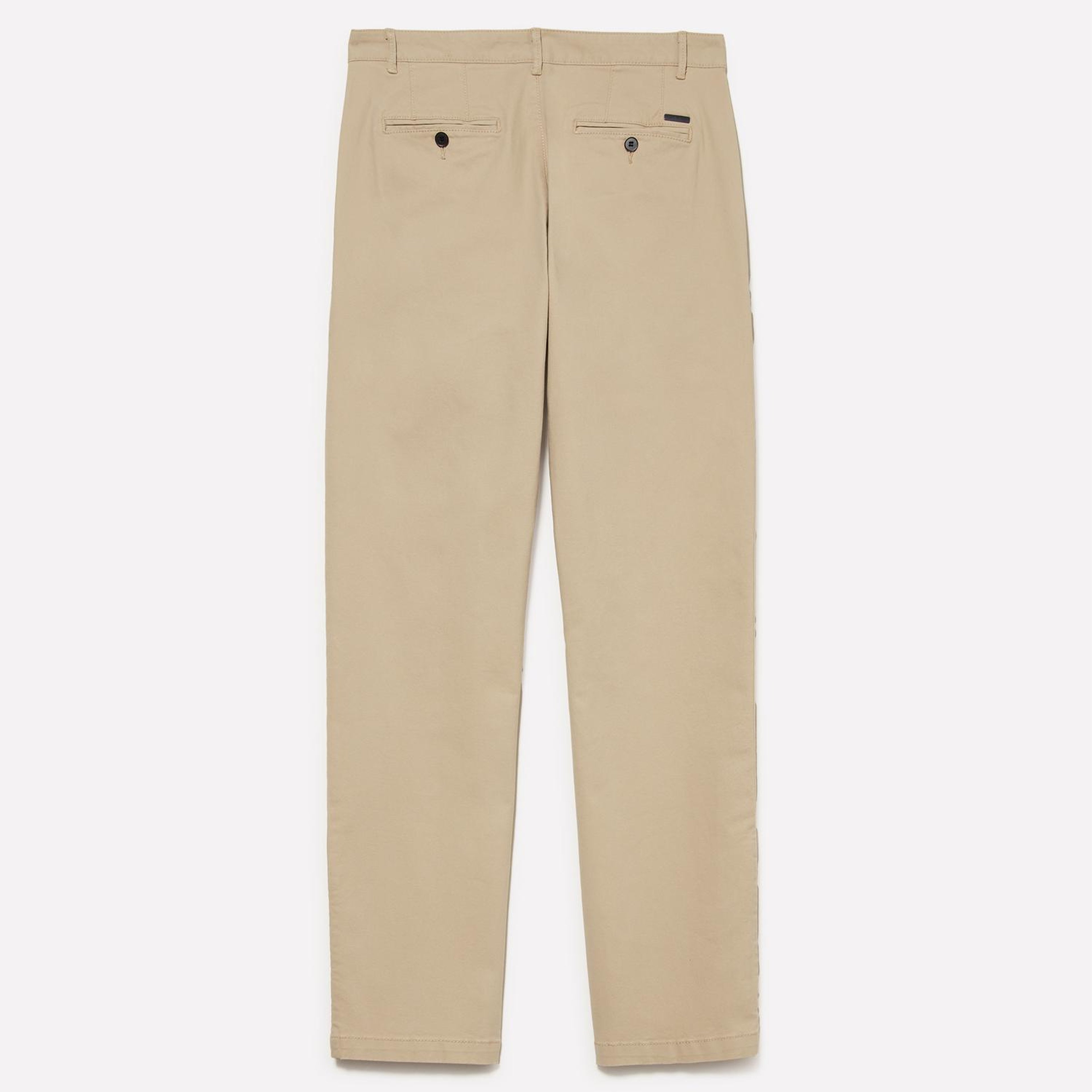 Erkek Bej Slim Fit Vintage Efekt Chino Pantolon