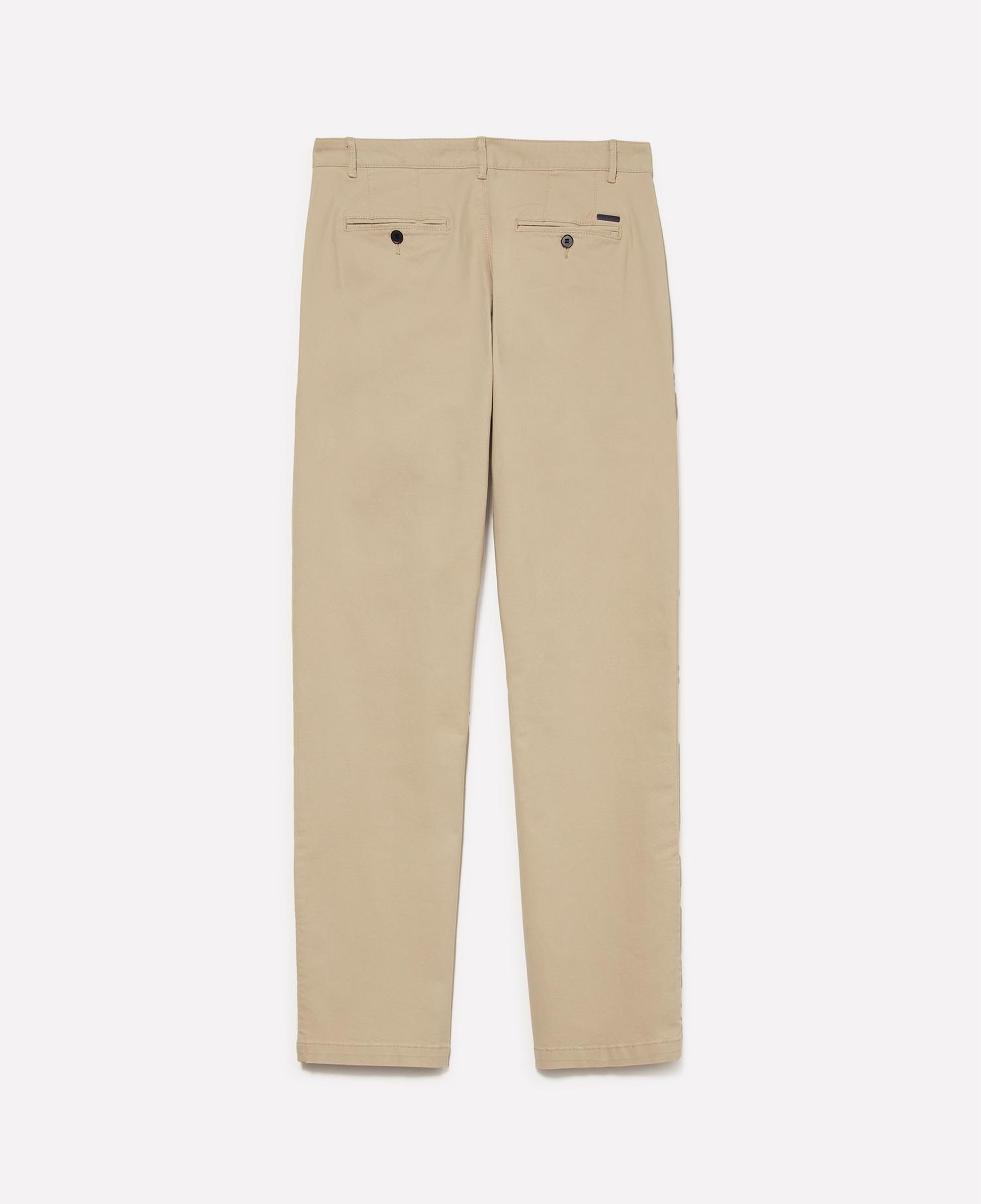 Erkek Bej Slim Fit Vintage Efekt Chino Pantolon