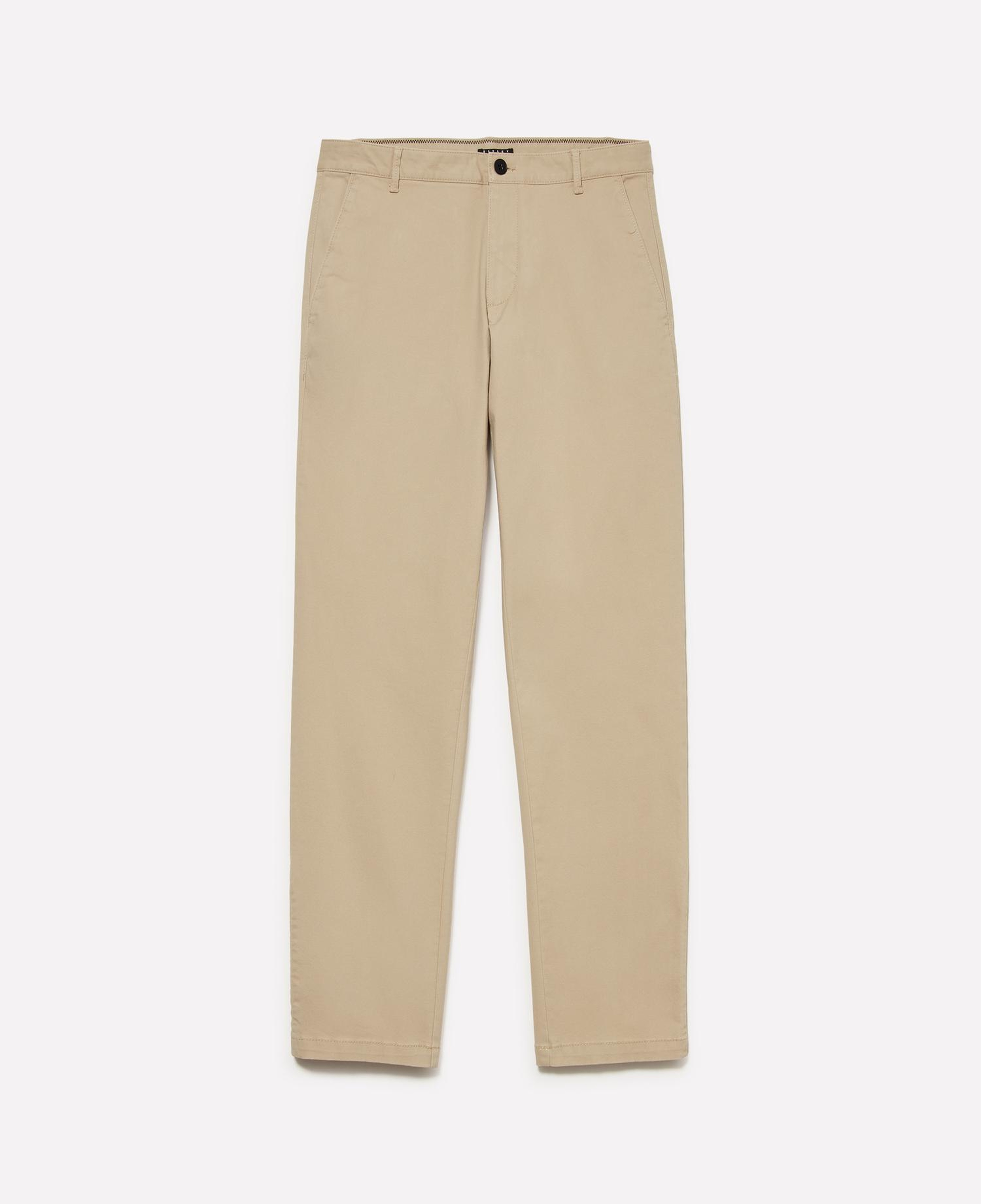 Erkek Bej Slim Fit Vintage Efekt Chino Pantolon
