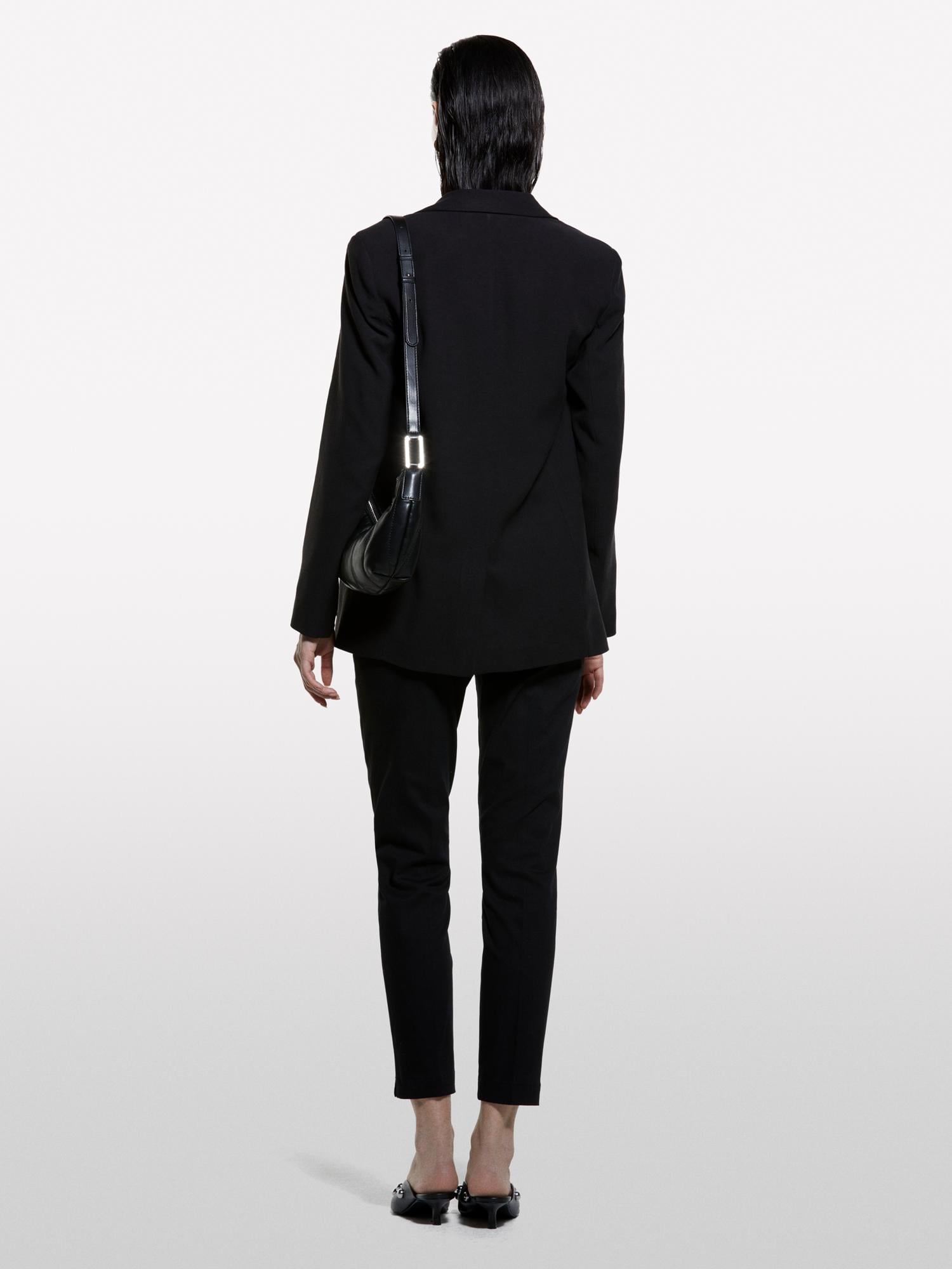 Kadın Siyah Slim Fit Gabardin Pantolon