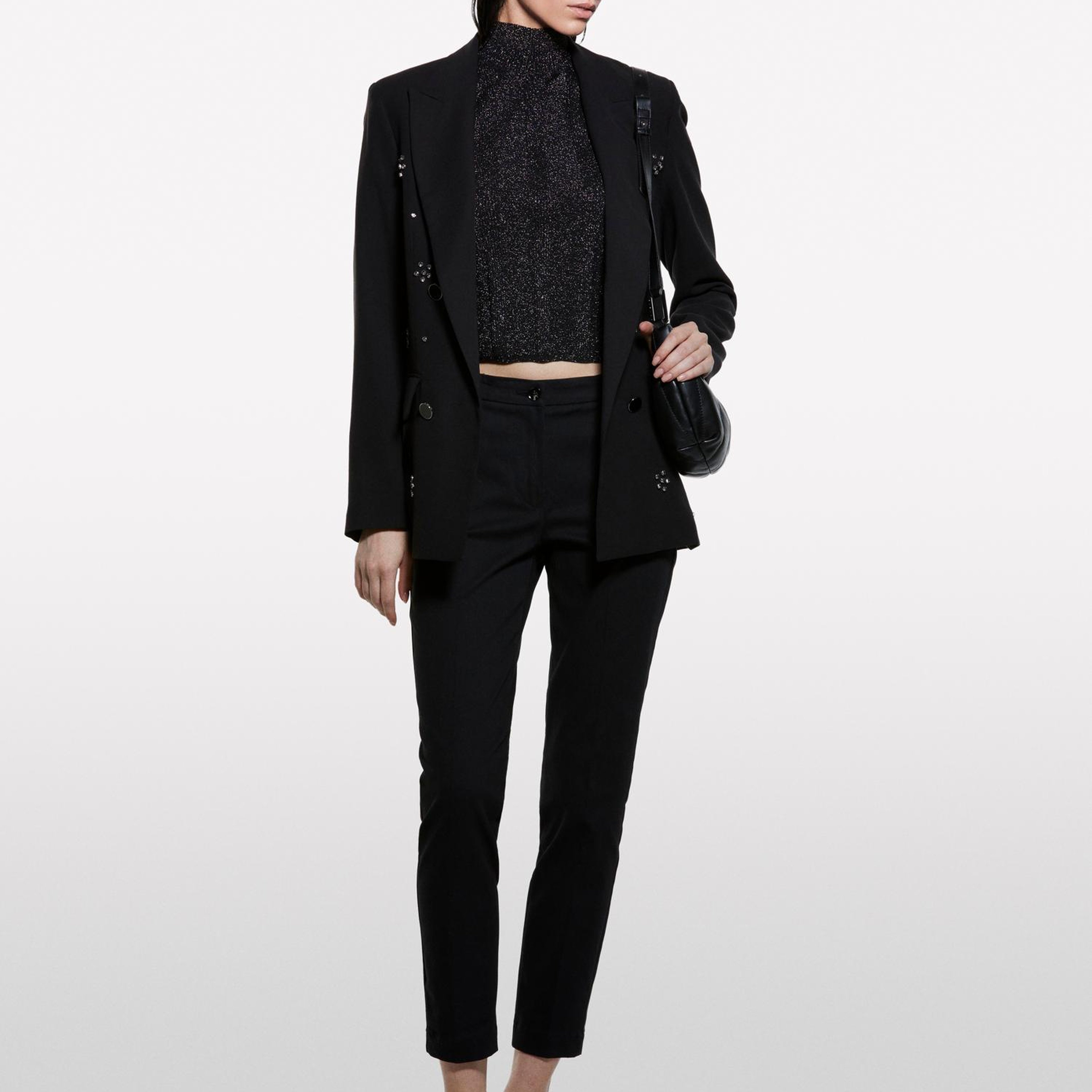 Kadın Siyah Slim Fit Gabardin Pantolon