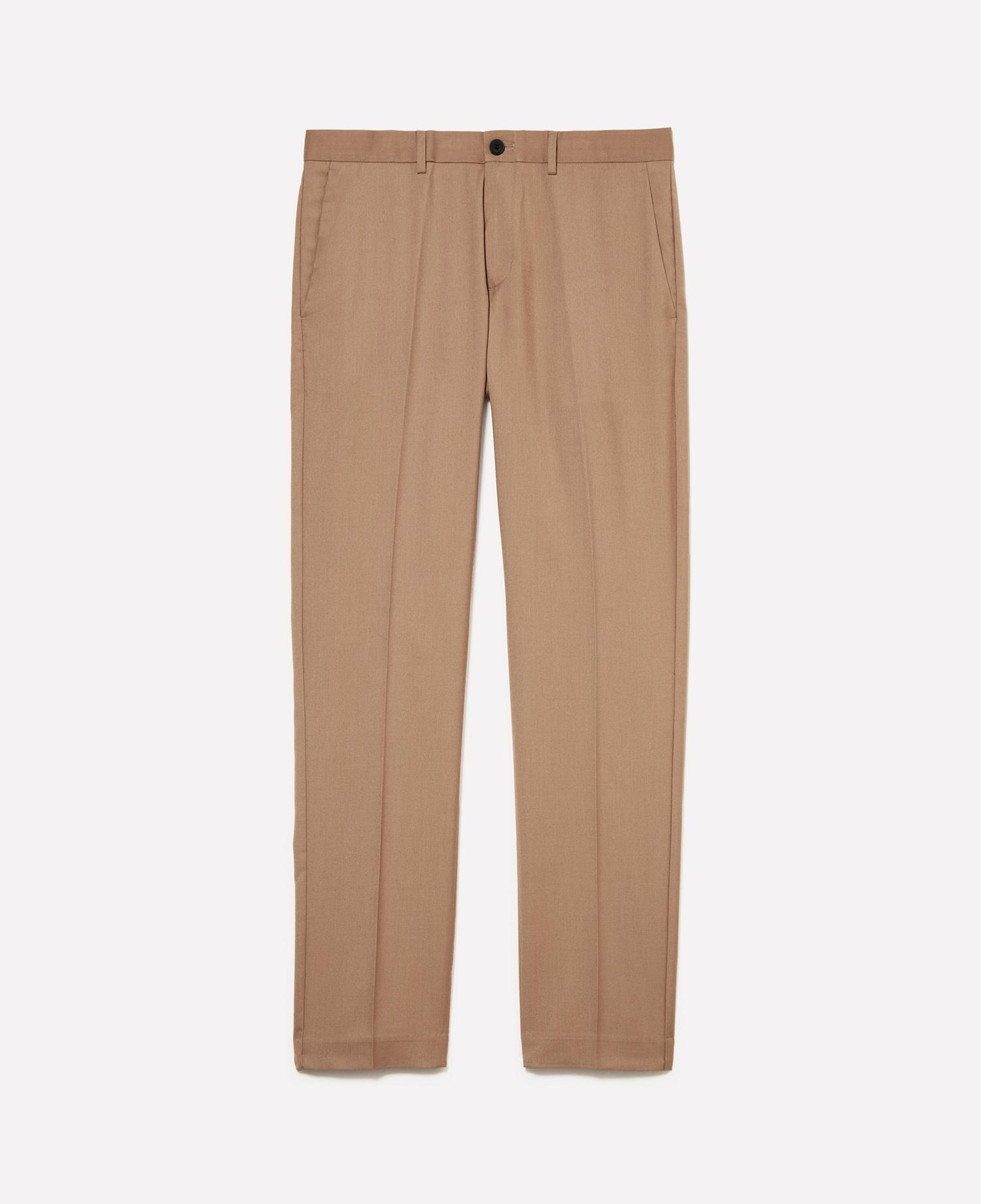 Erkek Vizon Rengi Viskoz Karışımlı Slim Fit Pantolon