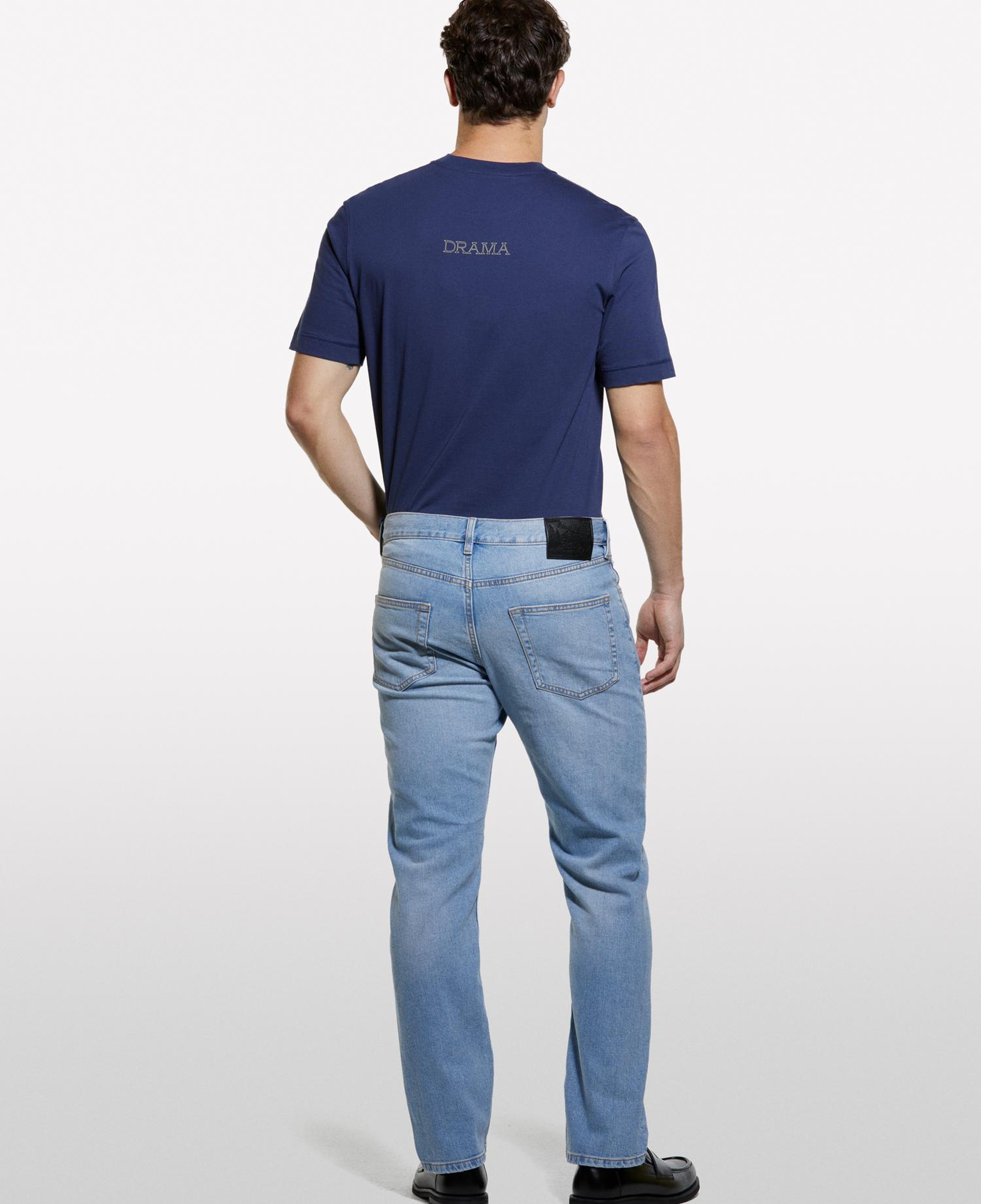Erkek Açık Mavi Pamuk Karışımlı Regular Fit Denim Pantolon
