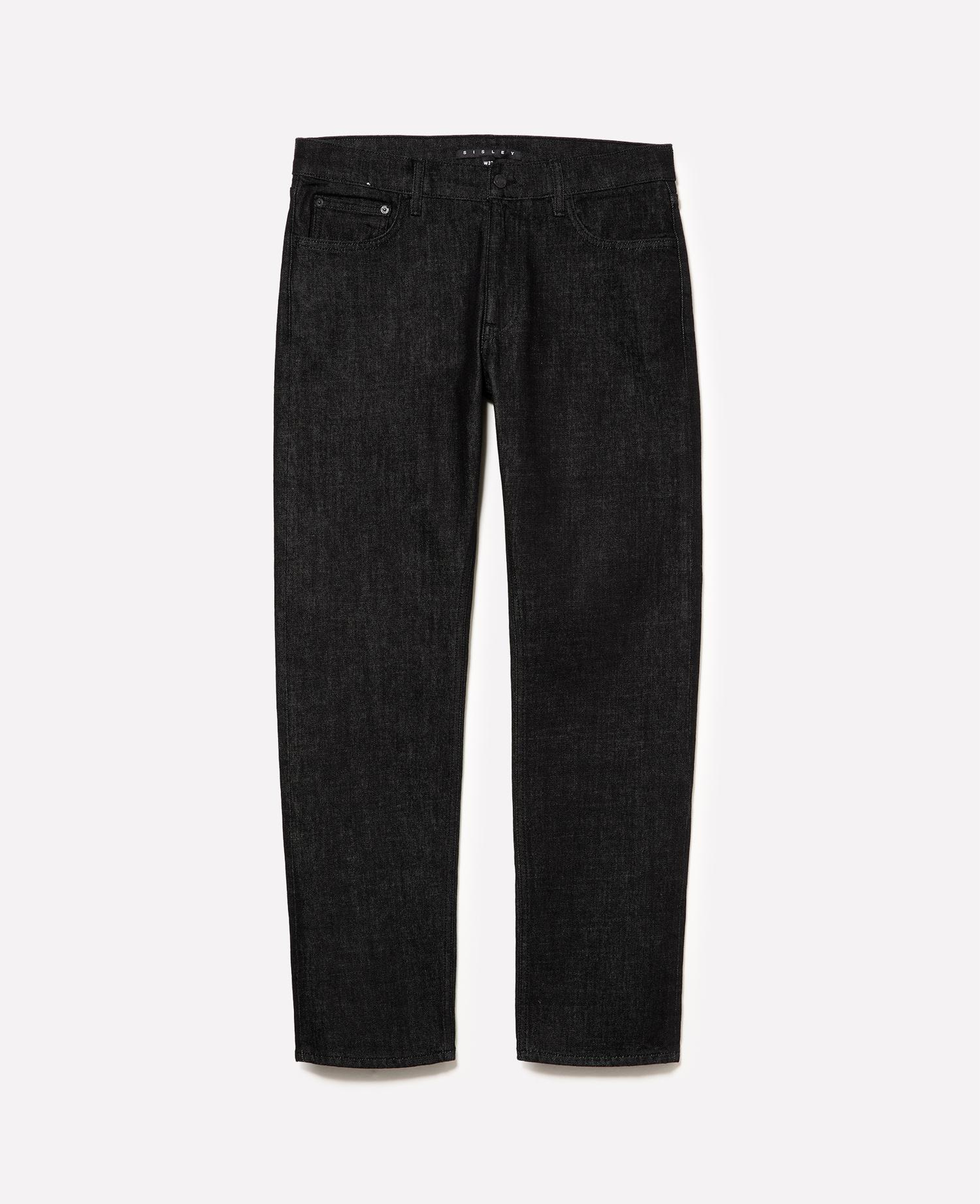 Erkek Siyah Pamuk ve Viskoz Karışımlı Denim Pantolon