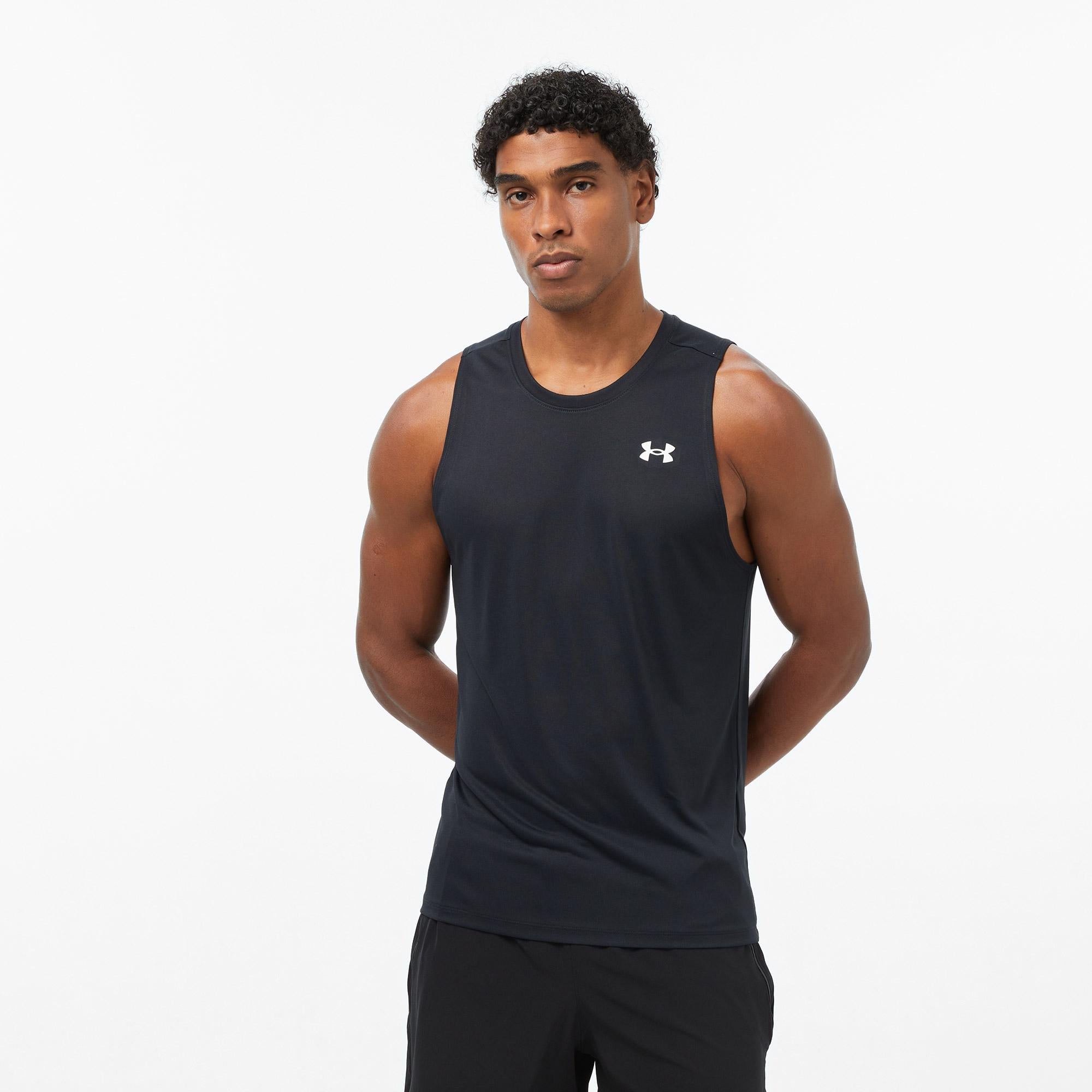 Under Armour Tech Tank Erkek Siyah Antrenman Atlet