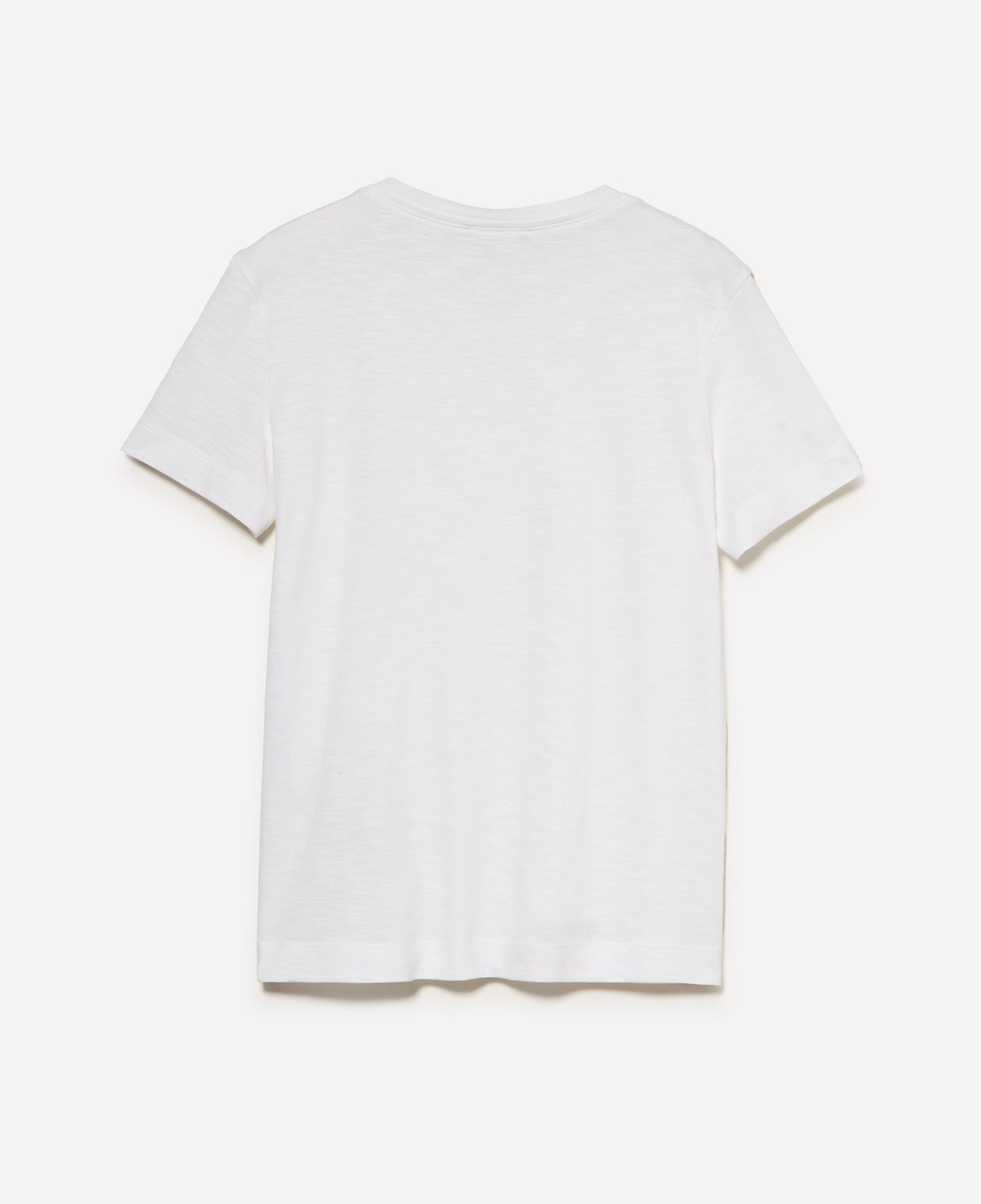 Kadın Beyaz Pamuk ve Modal Karışımlı Bisiklet Yaka T-Shirt