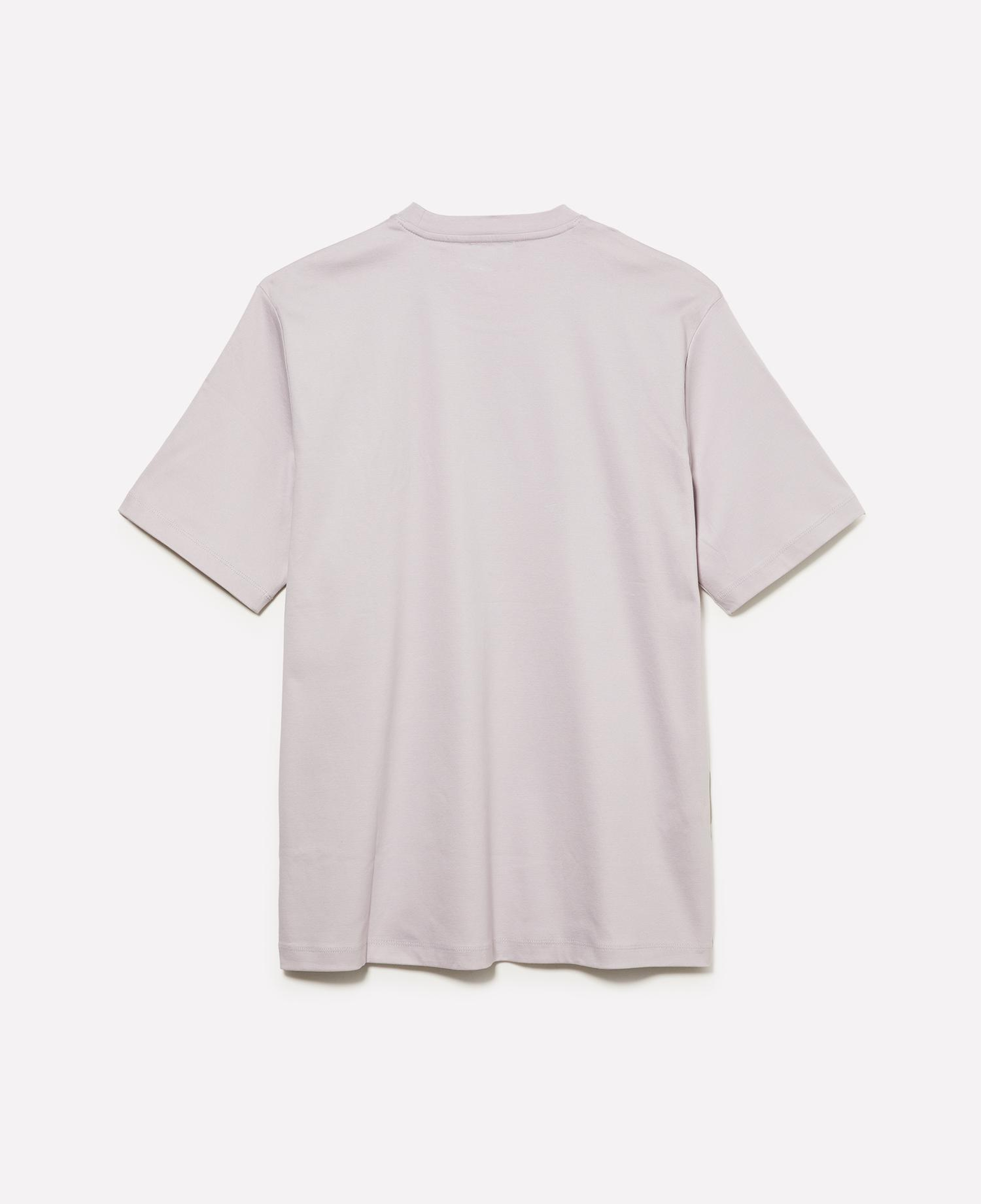 Erkek Lila %100 Pamuk Göğüs Baskılı Bisiklet Yaka T-Shirt