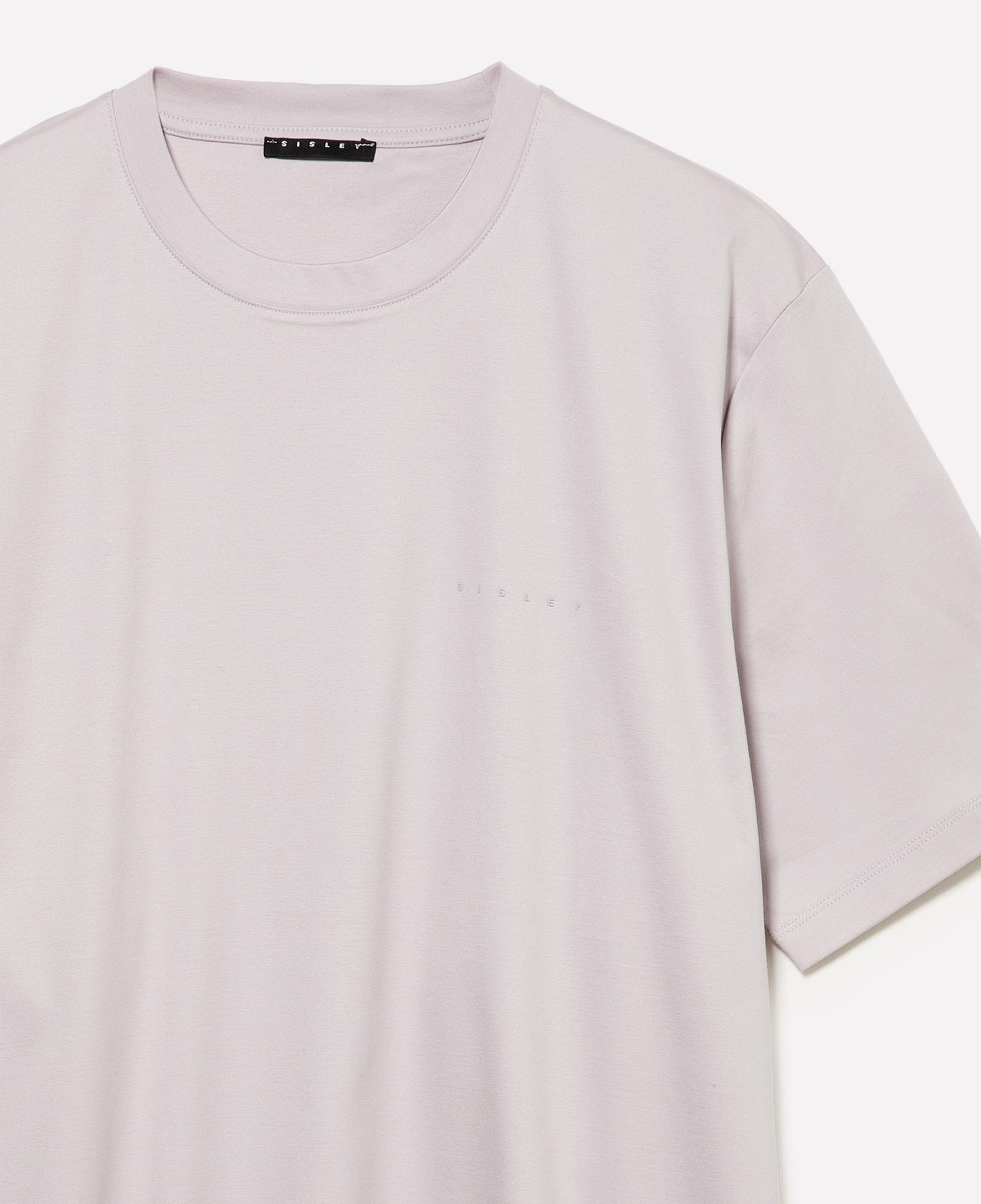 Erkek Lila %100 Pamuk Göğüs Baskılı Bisiklet Yaka T-Shirt
