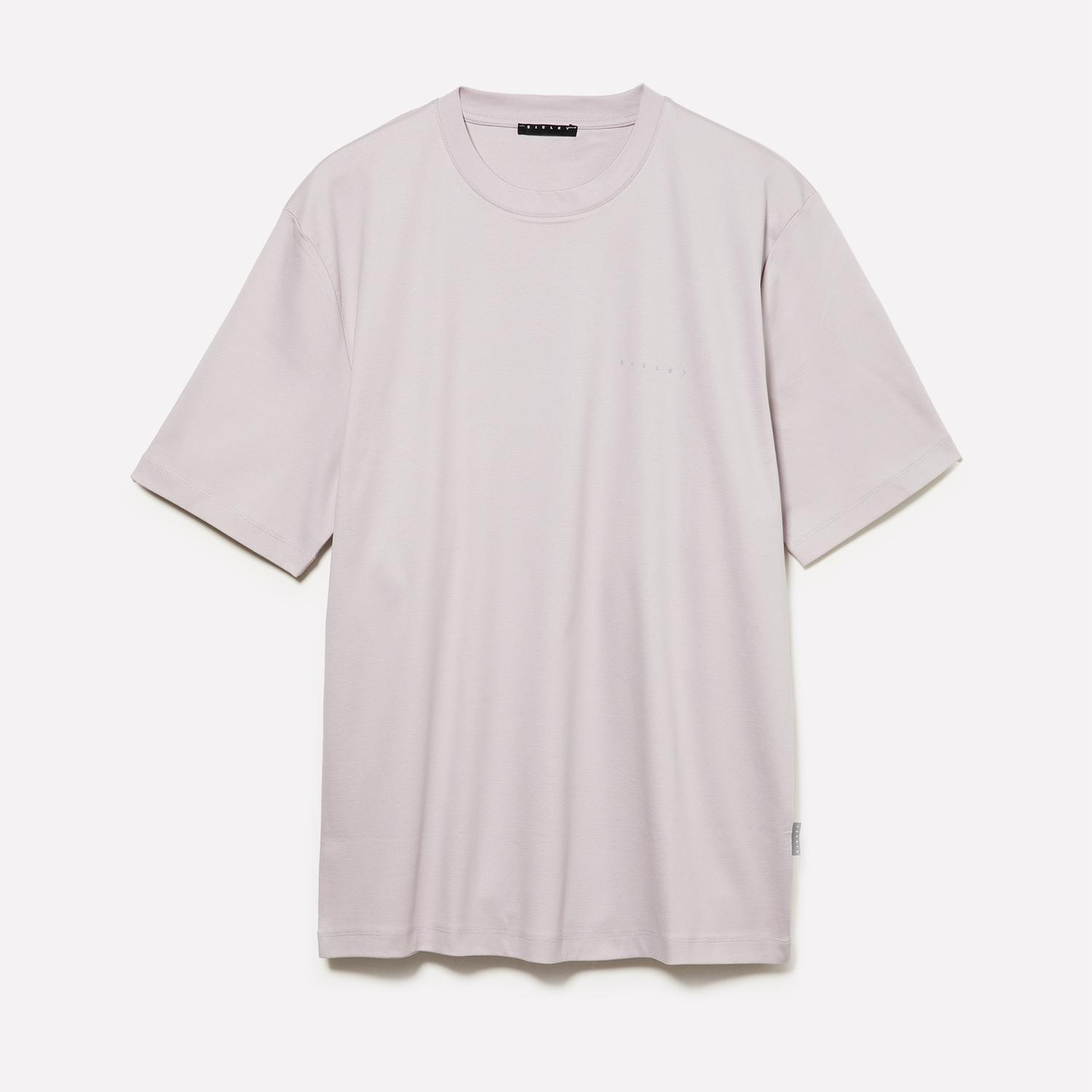Erkek Lila %100 Pamuk Göğüs Baskılı Bisiklet Yaka T-Shirt