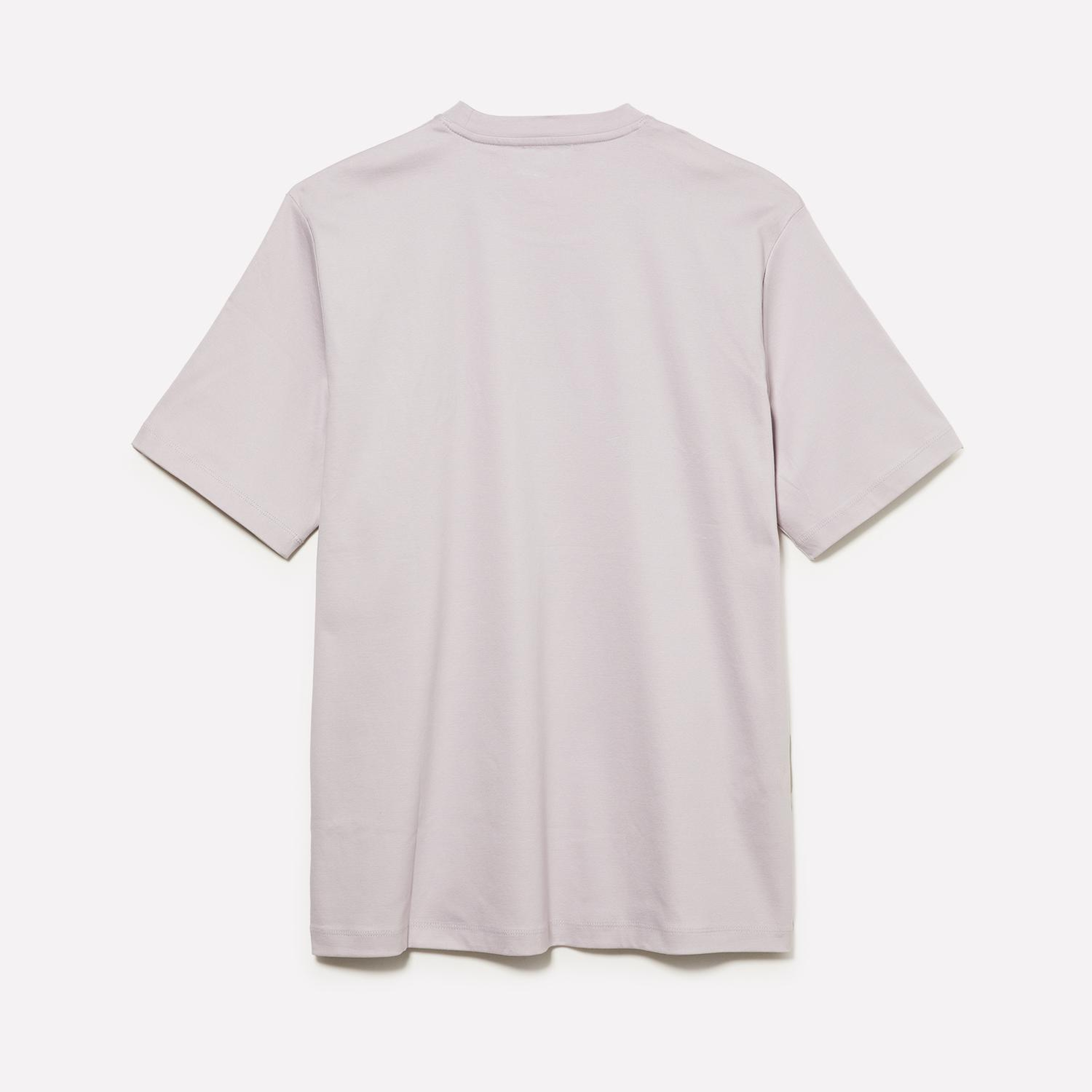 Erkek Lila %100 Pamuk Göğüs Baskılı Bisiklet Yaka T-Shirt