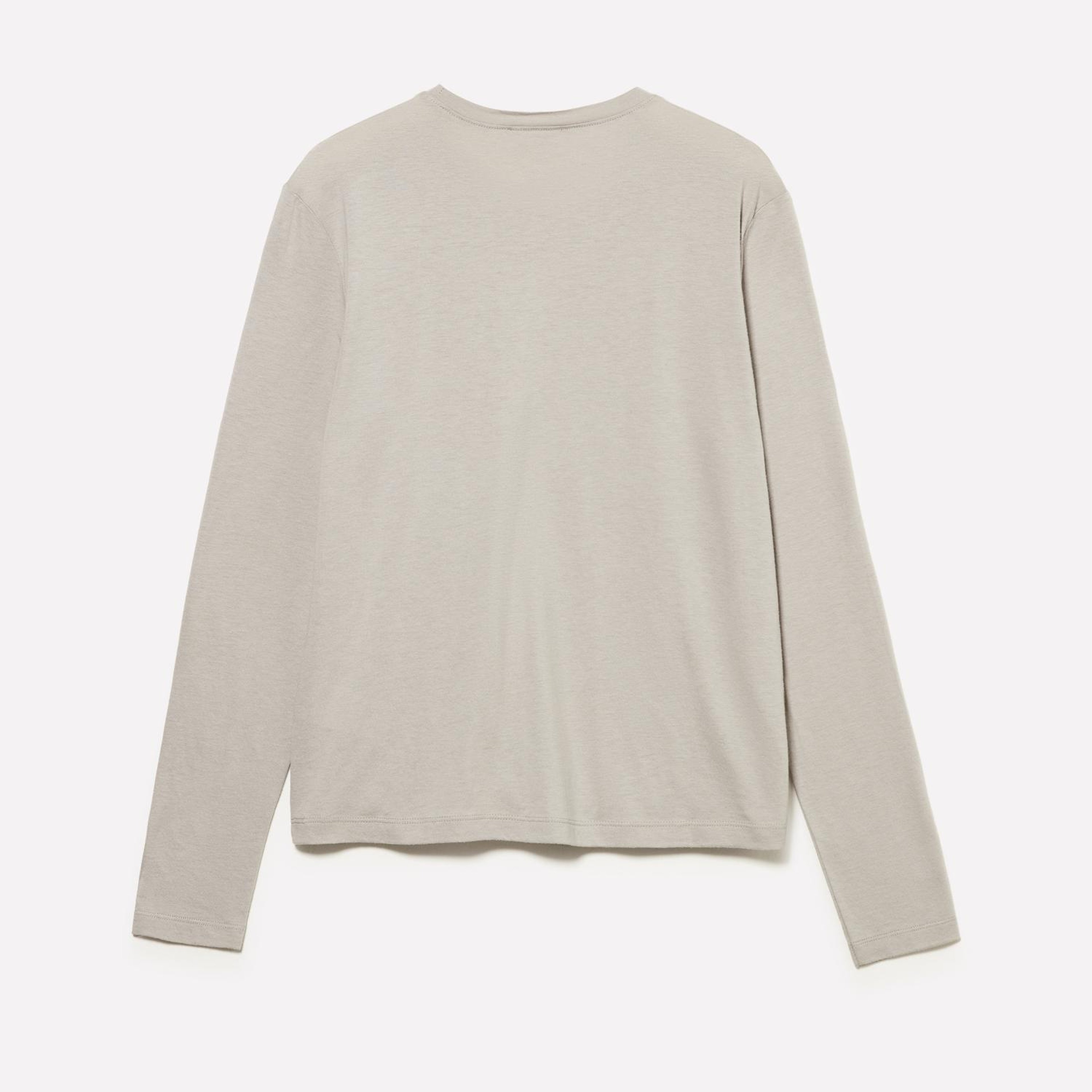 Kadın Açık  Gri Modal Karışımlı Regular Fit Uzun Kollu T-Shirt