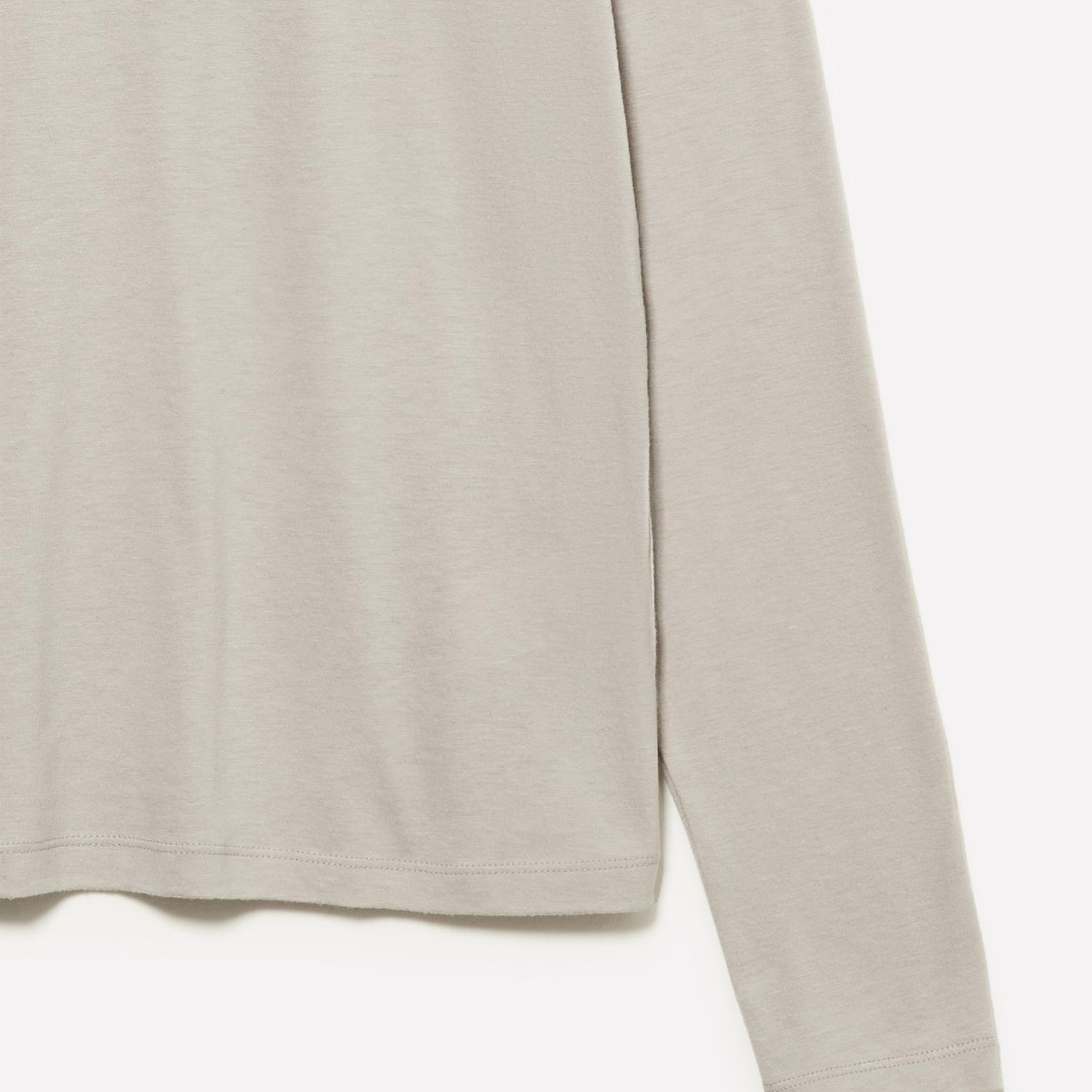 Kadın Açık Gri Modal Karışımlı Regular Fit Uzun Kollu T-Shirt