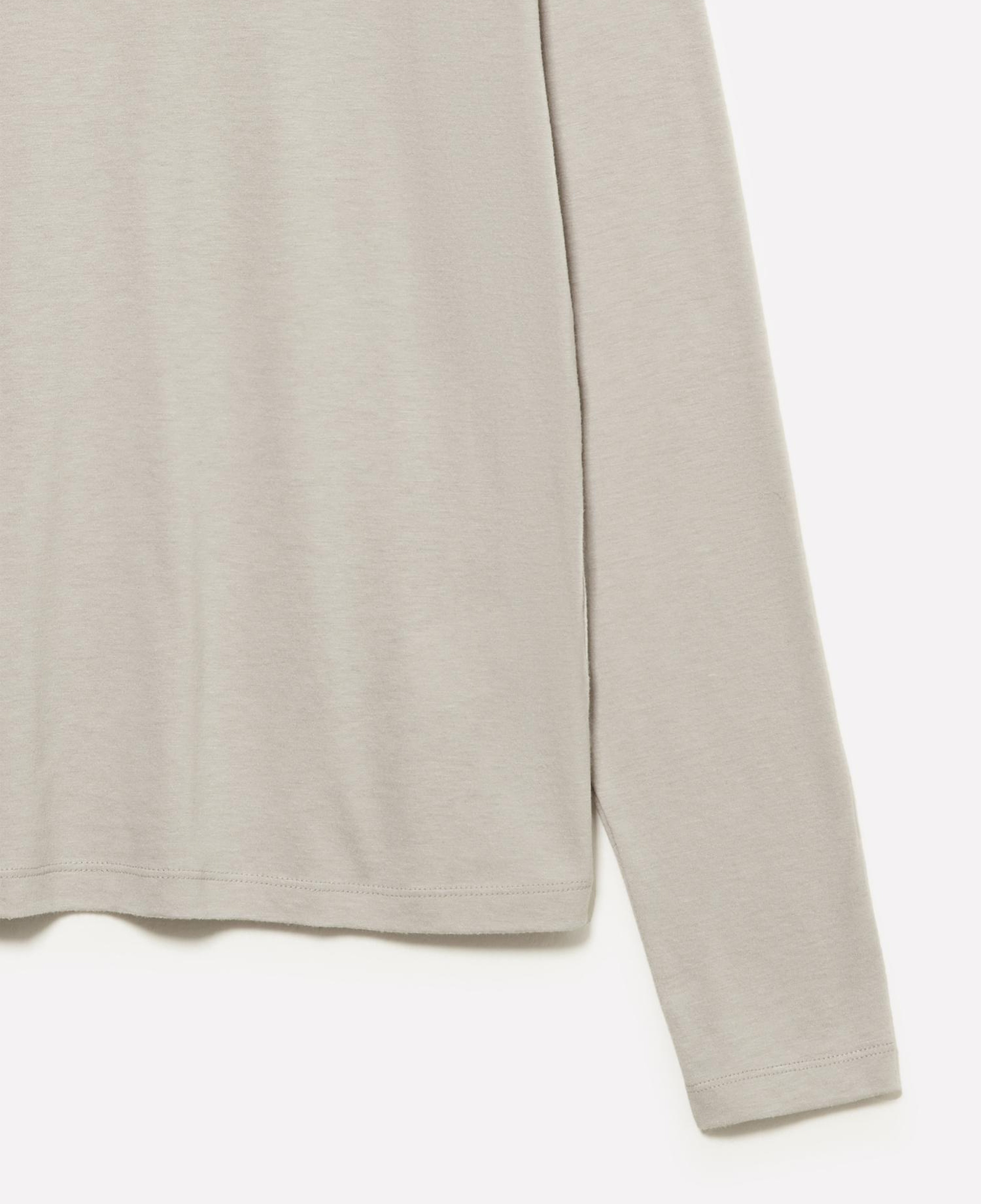 Kadın Açık  Gri Modal Karışımlı Regular Fit Uzun Kollu T-Shirt