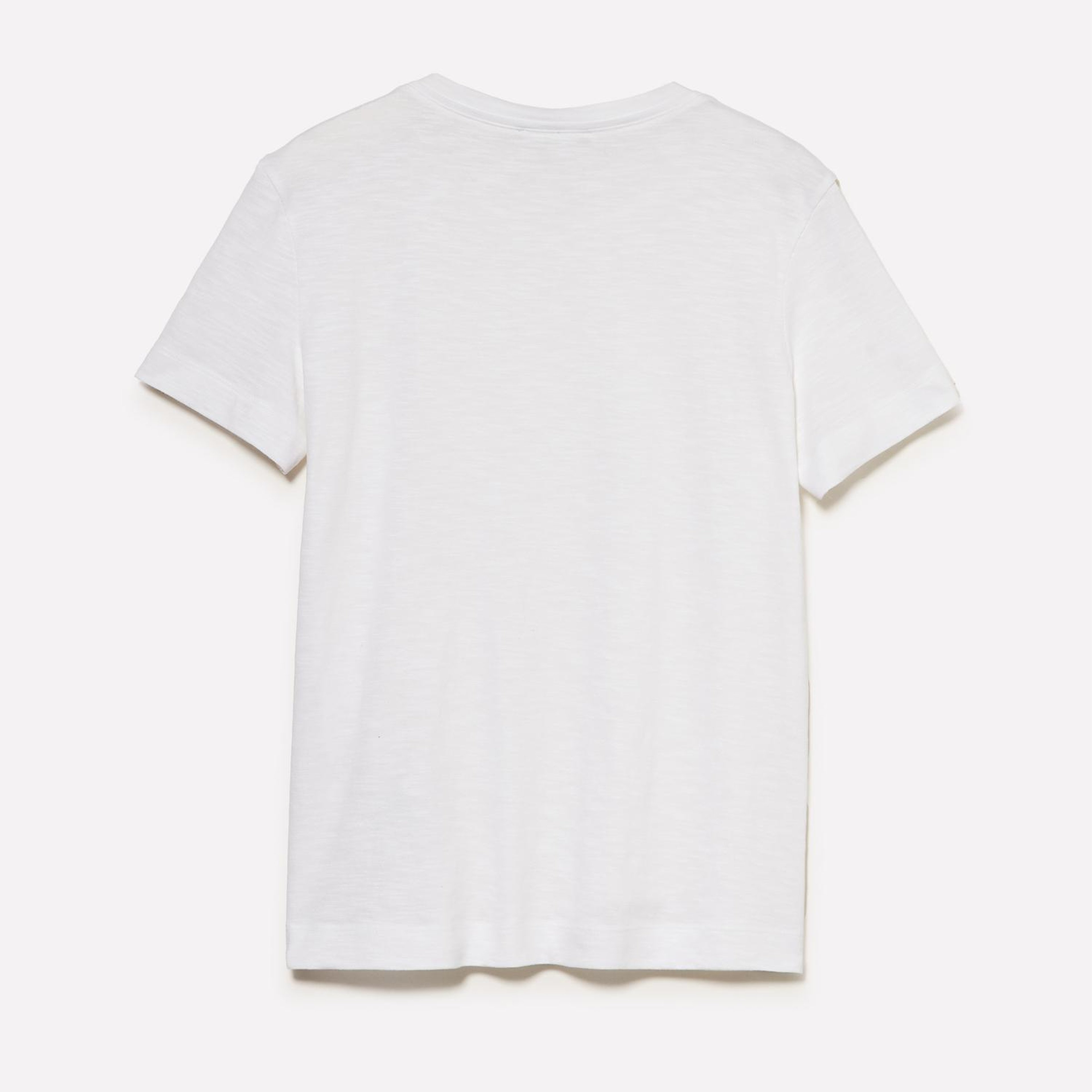 Kadın Beyaz Pamuk ve Modal Karışımlı Bisiklet Yaka T-Shirt
