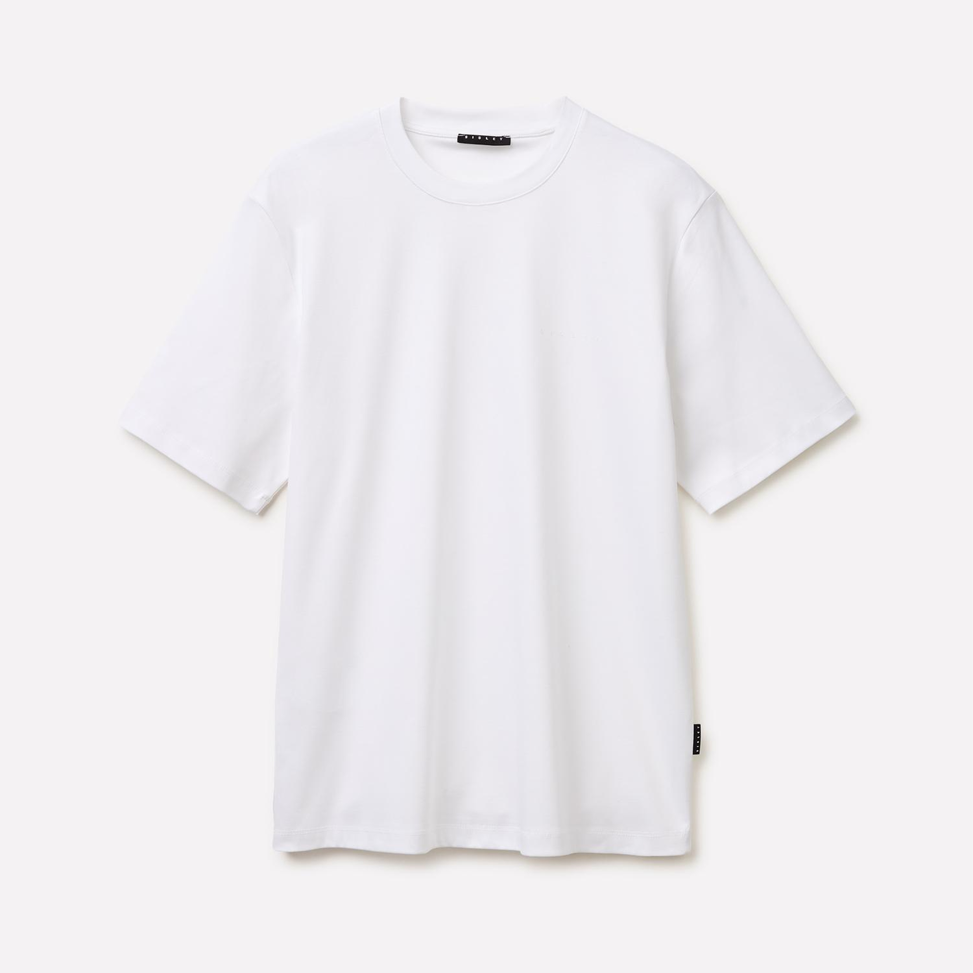 Erkek Beyaz %100 Pamuk Göğüs Baskılı Bisiklet Yaka T-Shirt