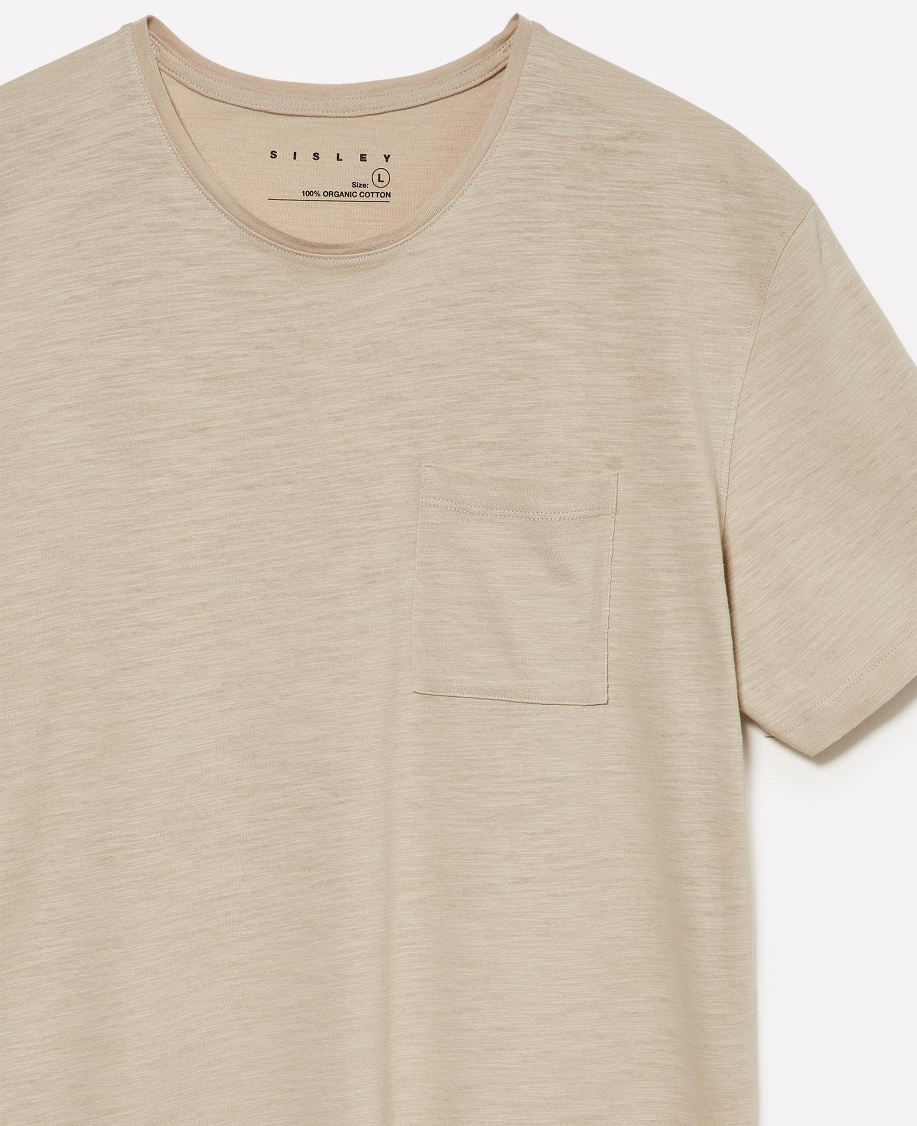Erkek Taş  %100 Pamuk Kısa Kollu Cepli Bisiklet Yaka T-Shirt