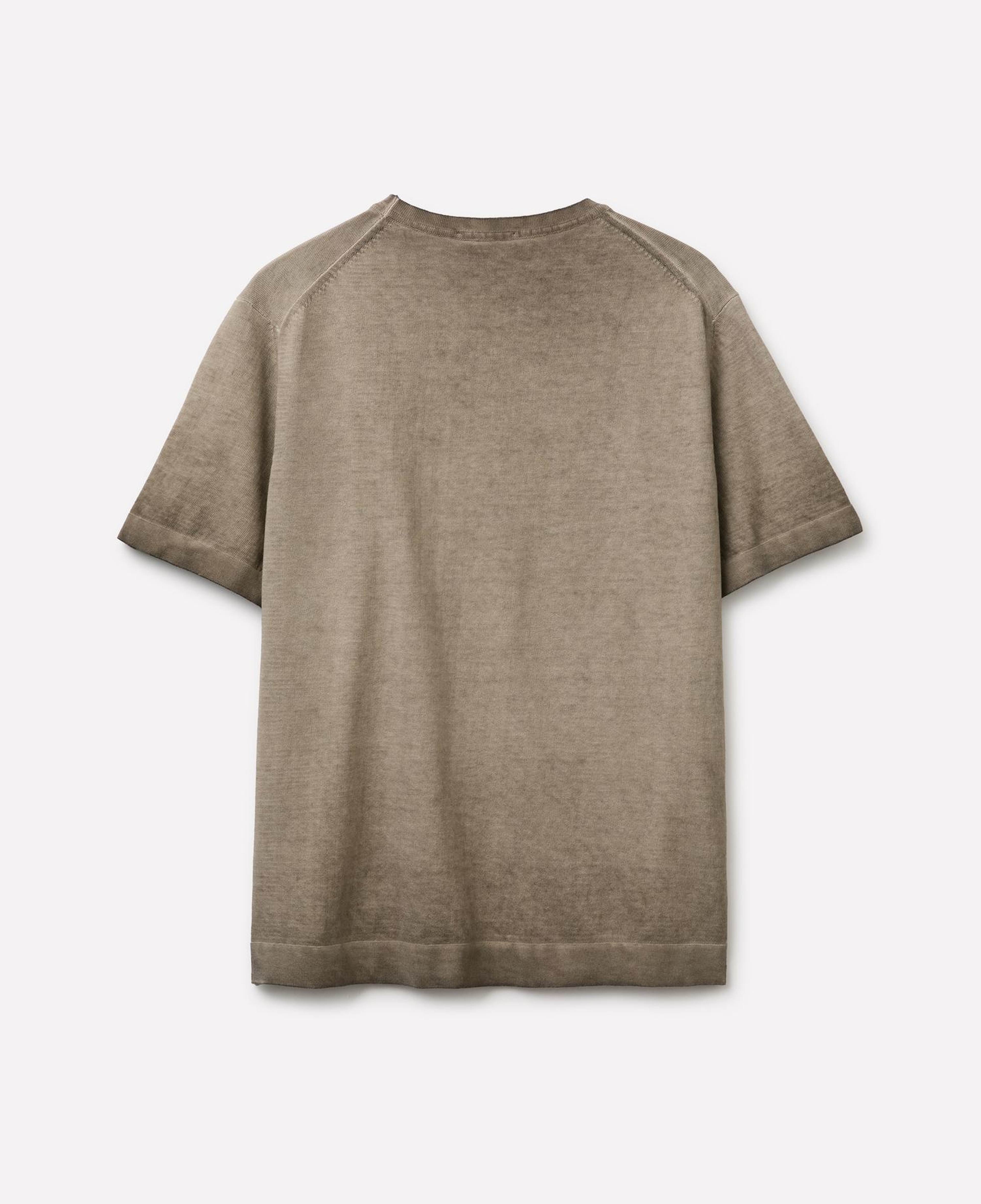 Erkek Yeşil %100 Pamuk Örgü Manşet Detaylı Ribana Yaka T-Shirt