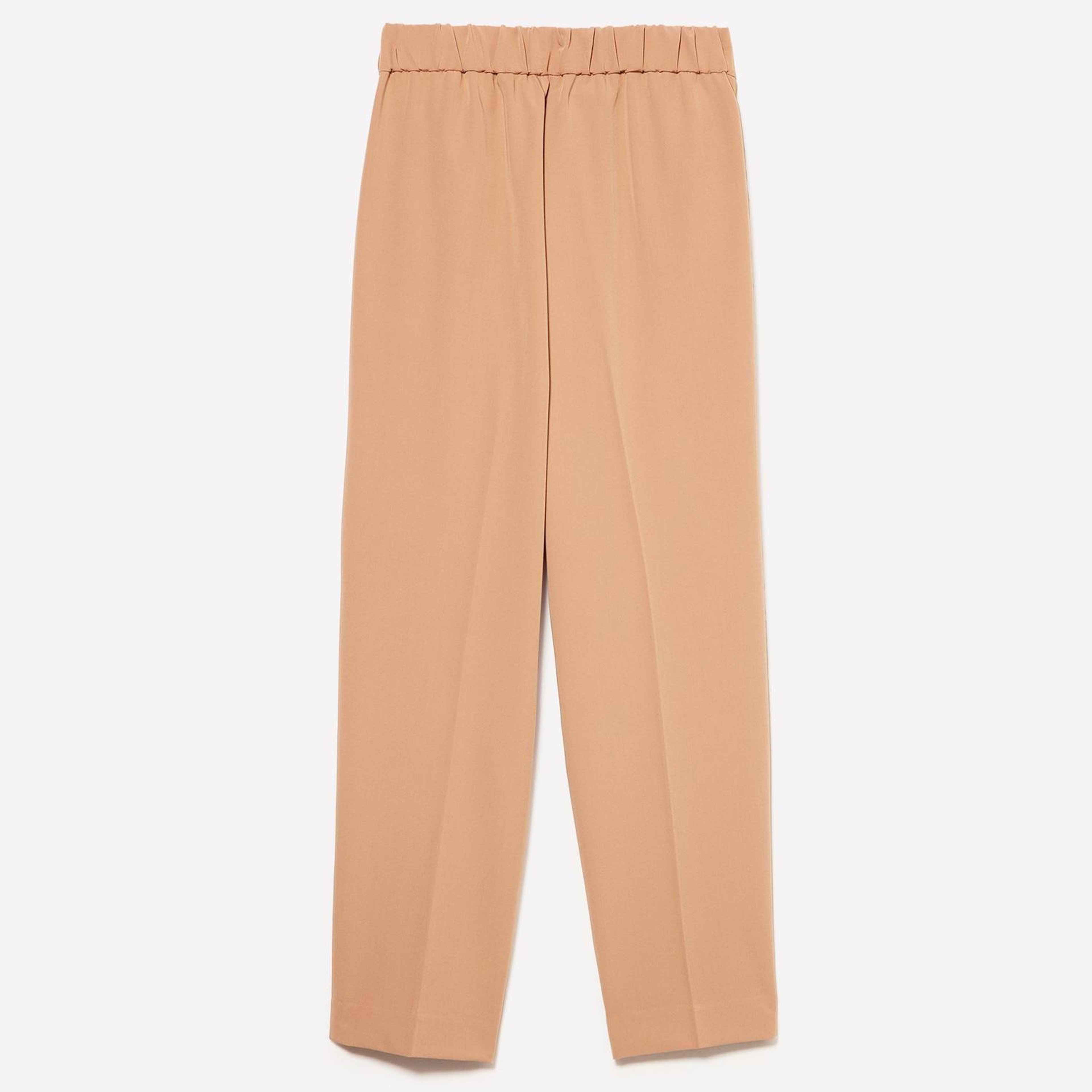 Kadın Taba Viskoz Karışımlı Beli Lastikli Pantolon