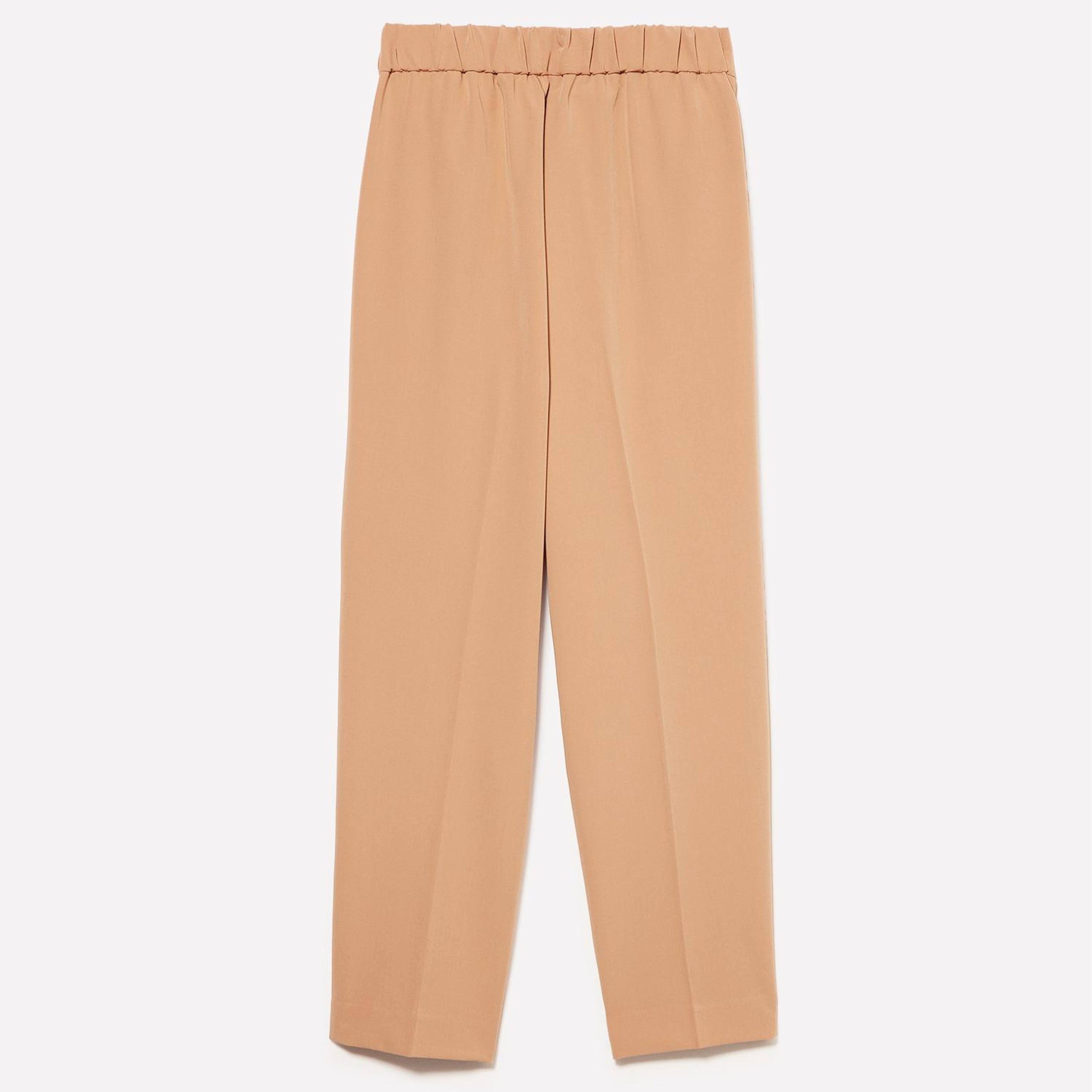 Kadın Taba Viskoz Karışımlı Beli Lastikli Pantolon