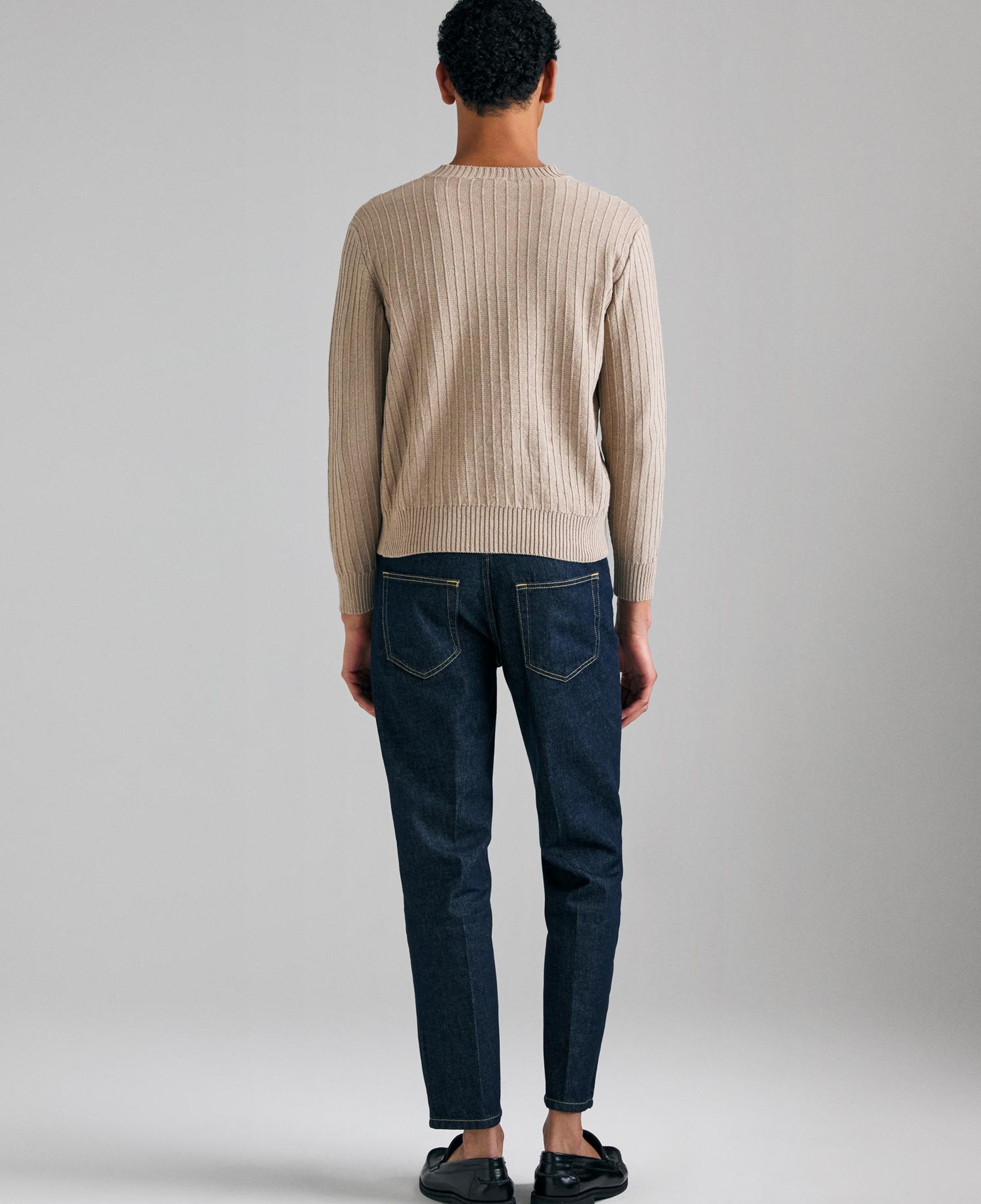 Erkek Lacivert %100 Pamuk Slim Fit Pileli Denim Pantolon