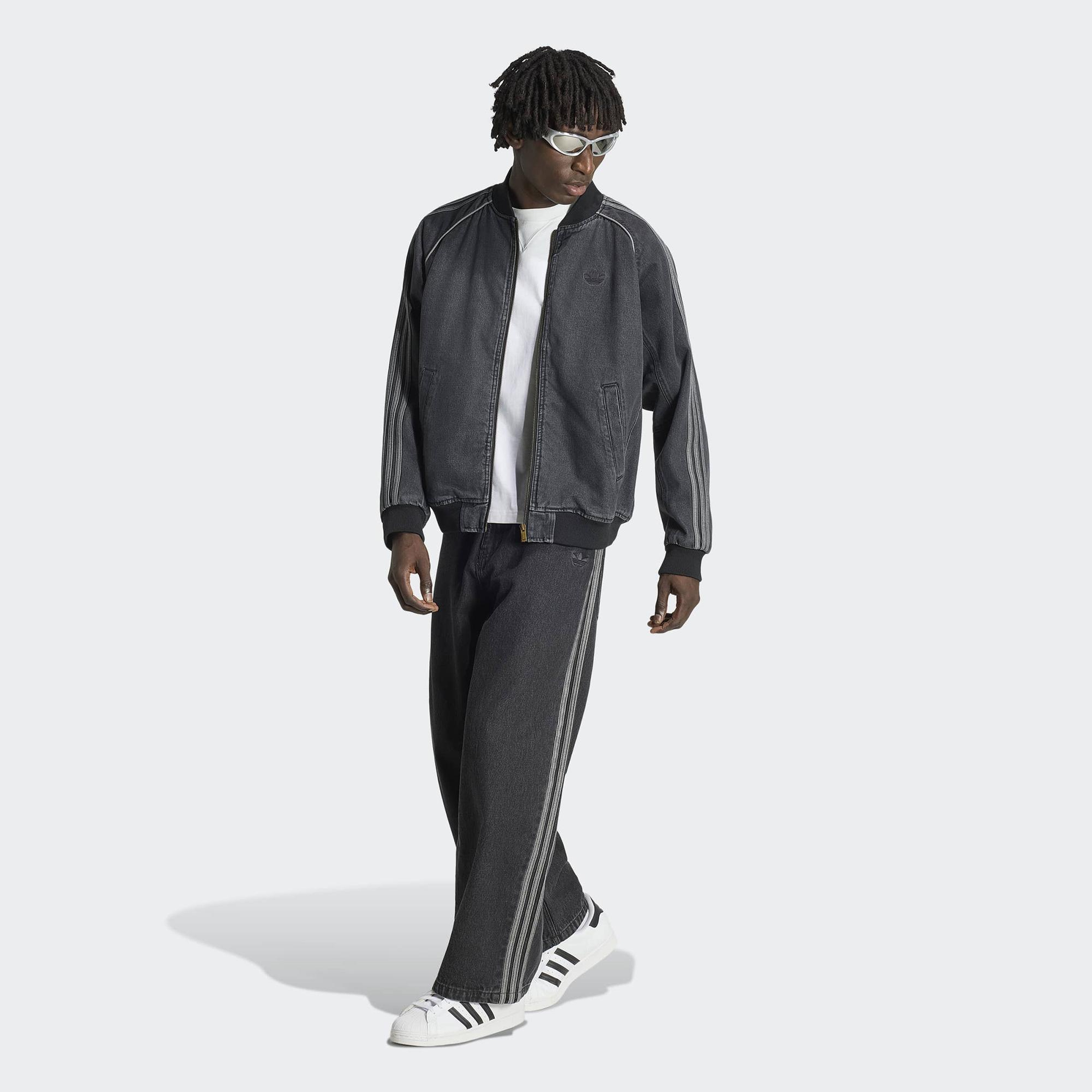 adidas Denim Track Erkek Gri Ceket