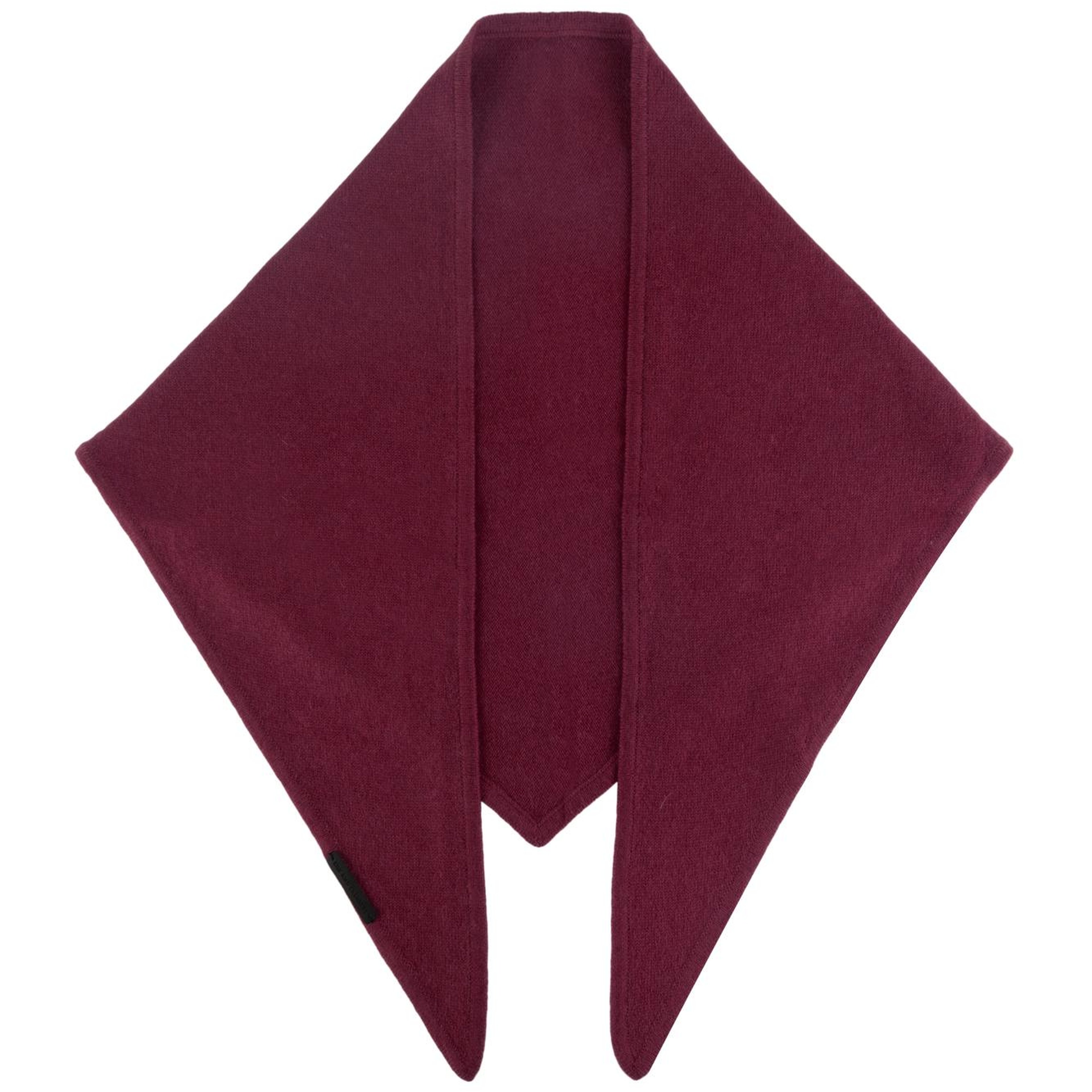 Koyu Bordo Rose Saf Kaşmir Bandana 115x45x45 cm