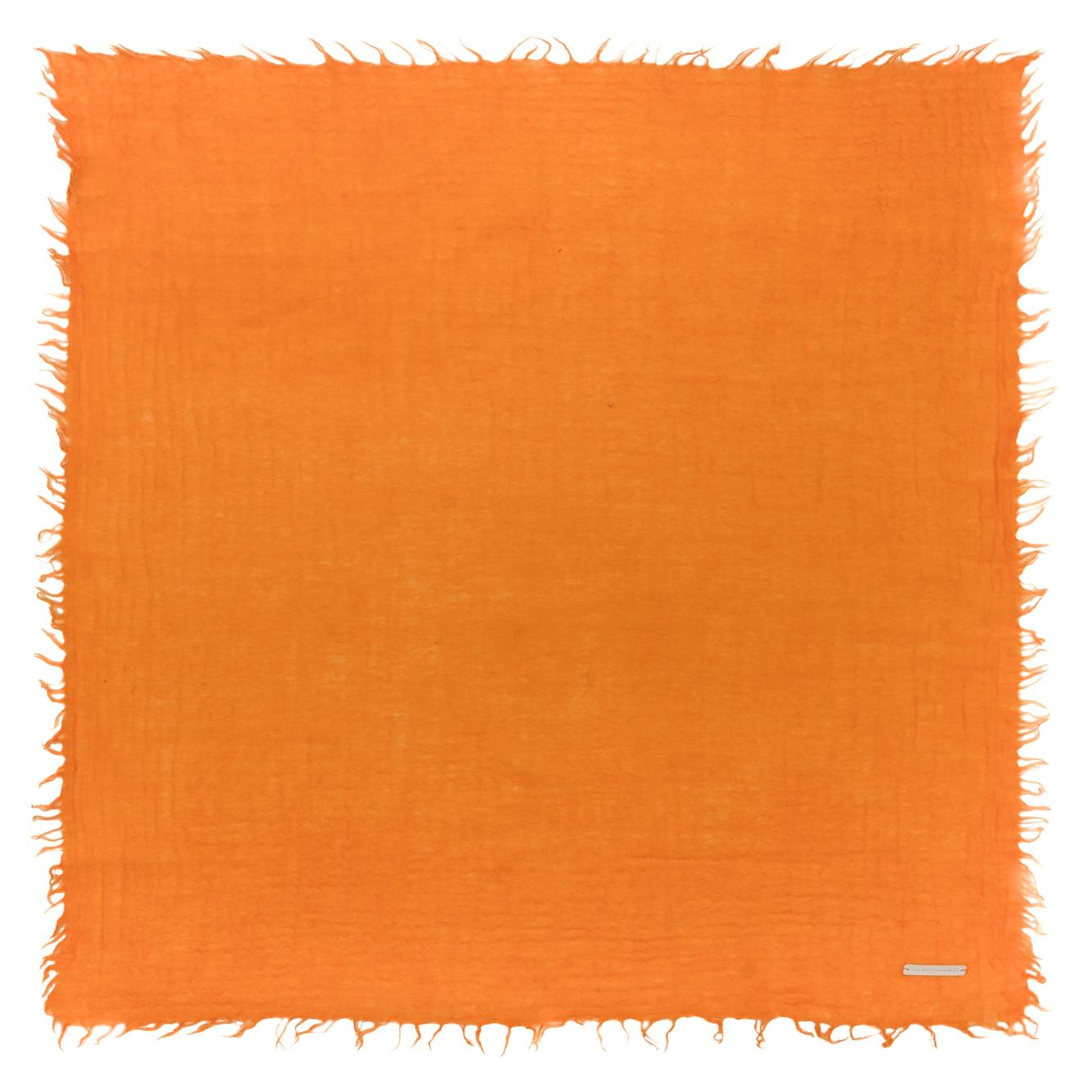 Hardal Sarısı Jas Saf Yün Kare Şal 70x70 cm