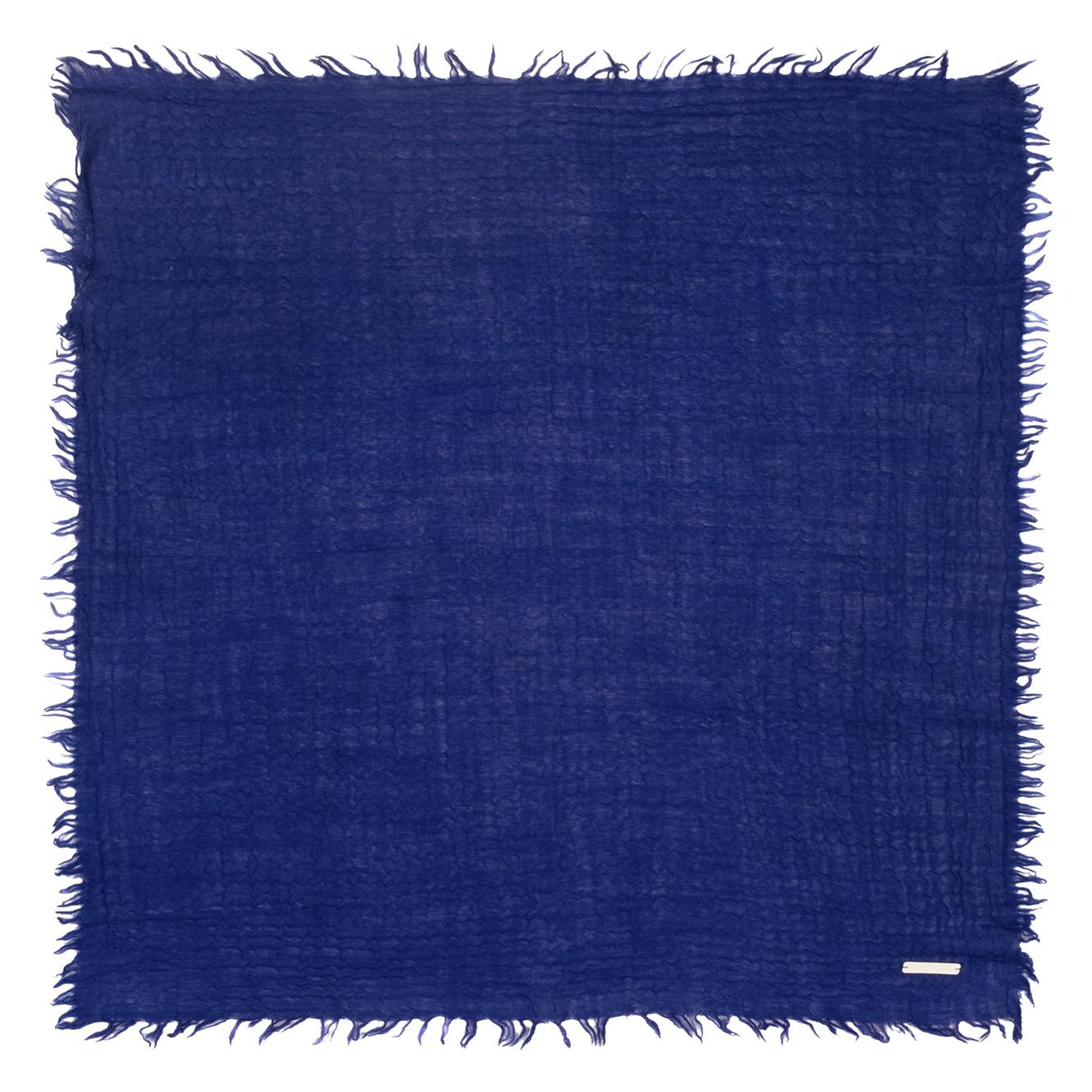 Saks Mavi Jas Saf Yün Kare Şal 70x70 cm