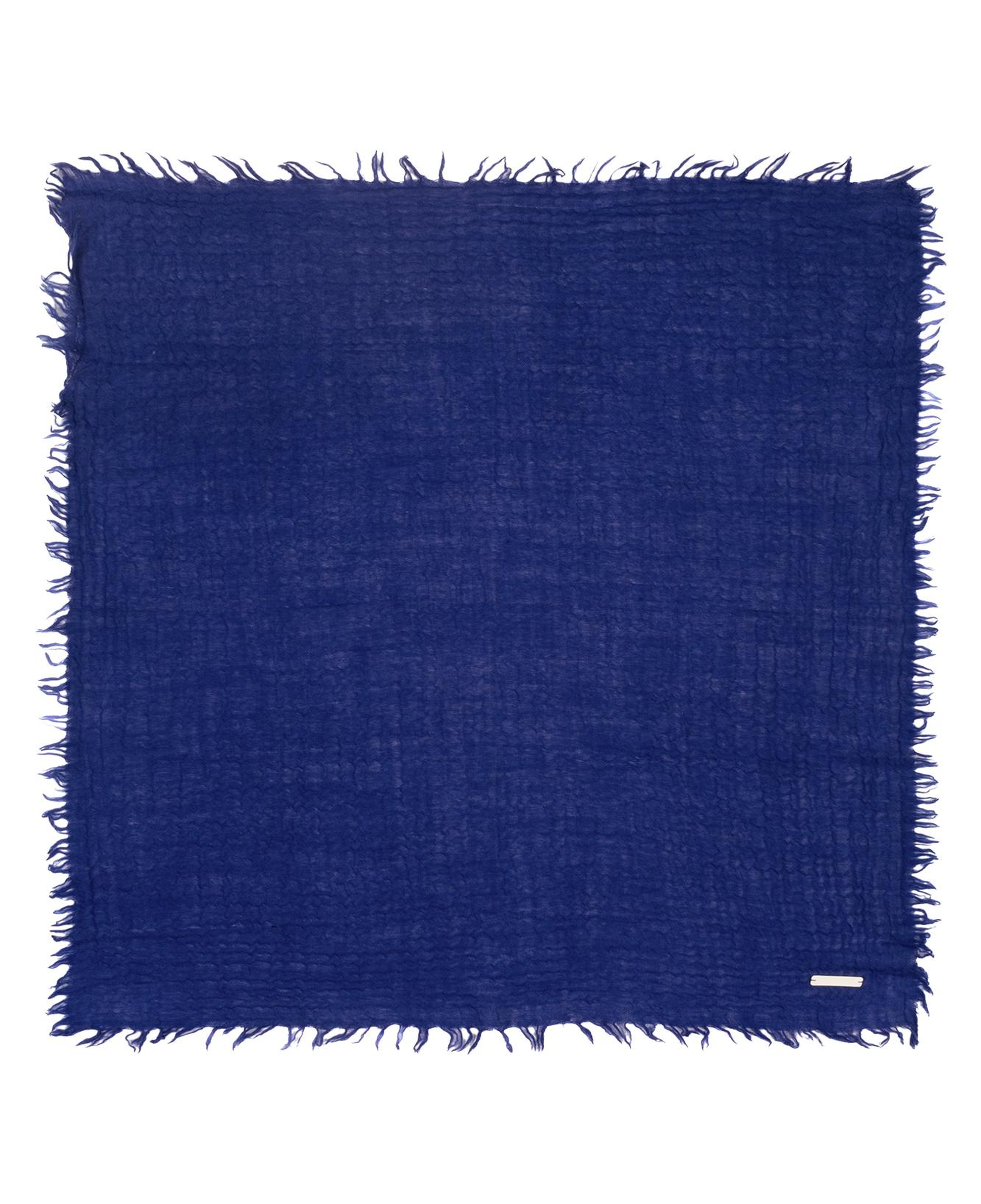 Saks Mavi Jas Saf Yün Kare Şal 70x70 cm
