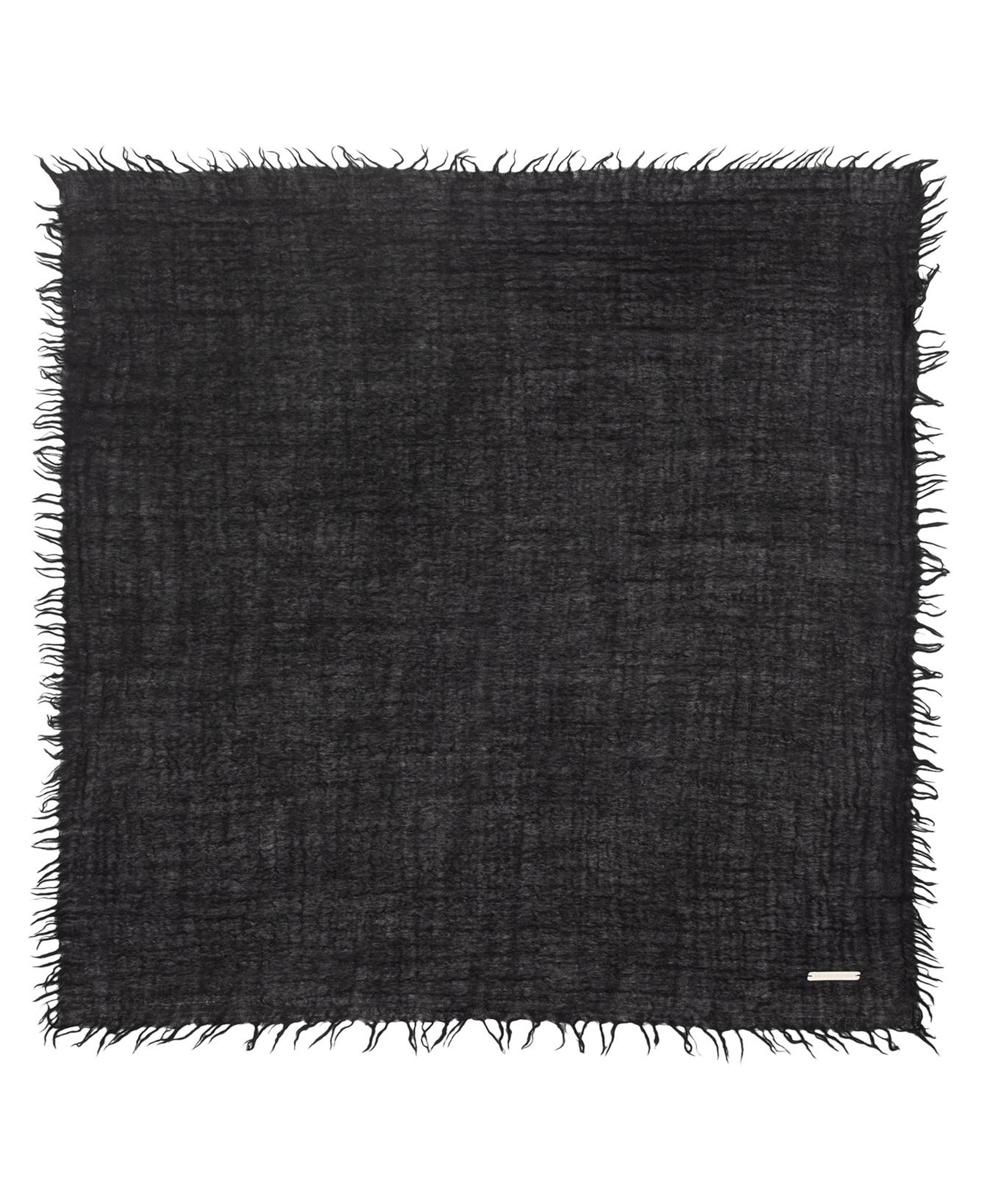 Siyah Jas Saf Yün Kare Şal 70x70 cm