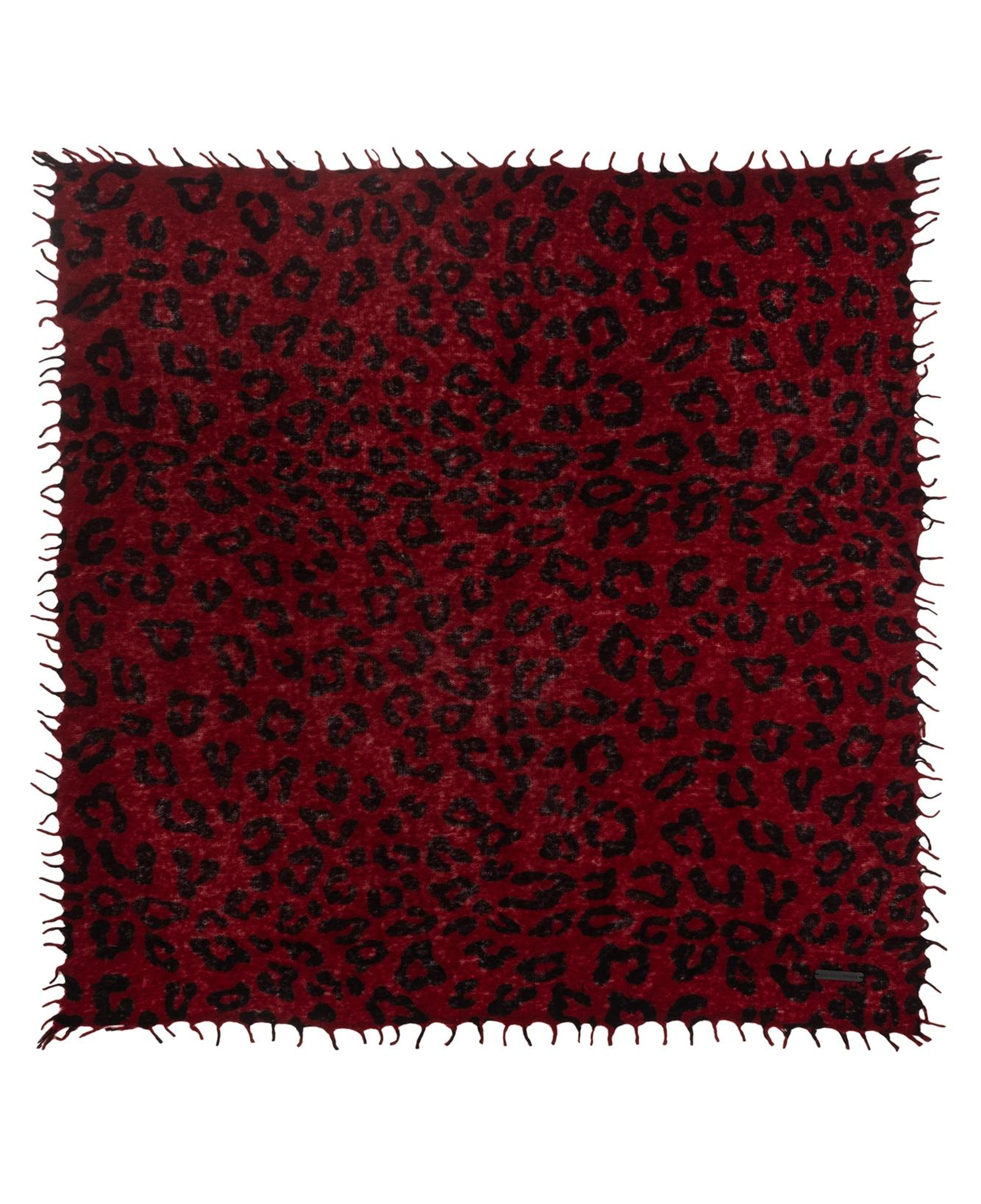 Kırmızı Jas Saf Kaşmir Desenli Kare Şal 70x70 cm