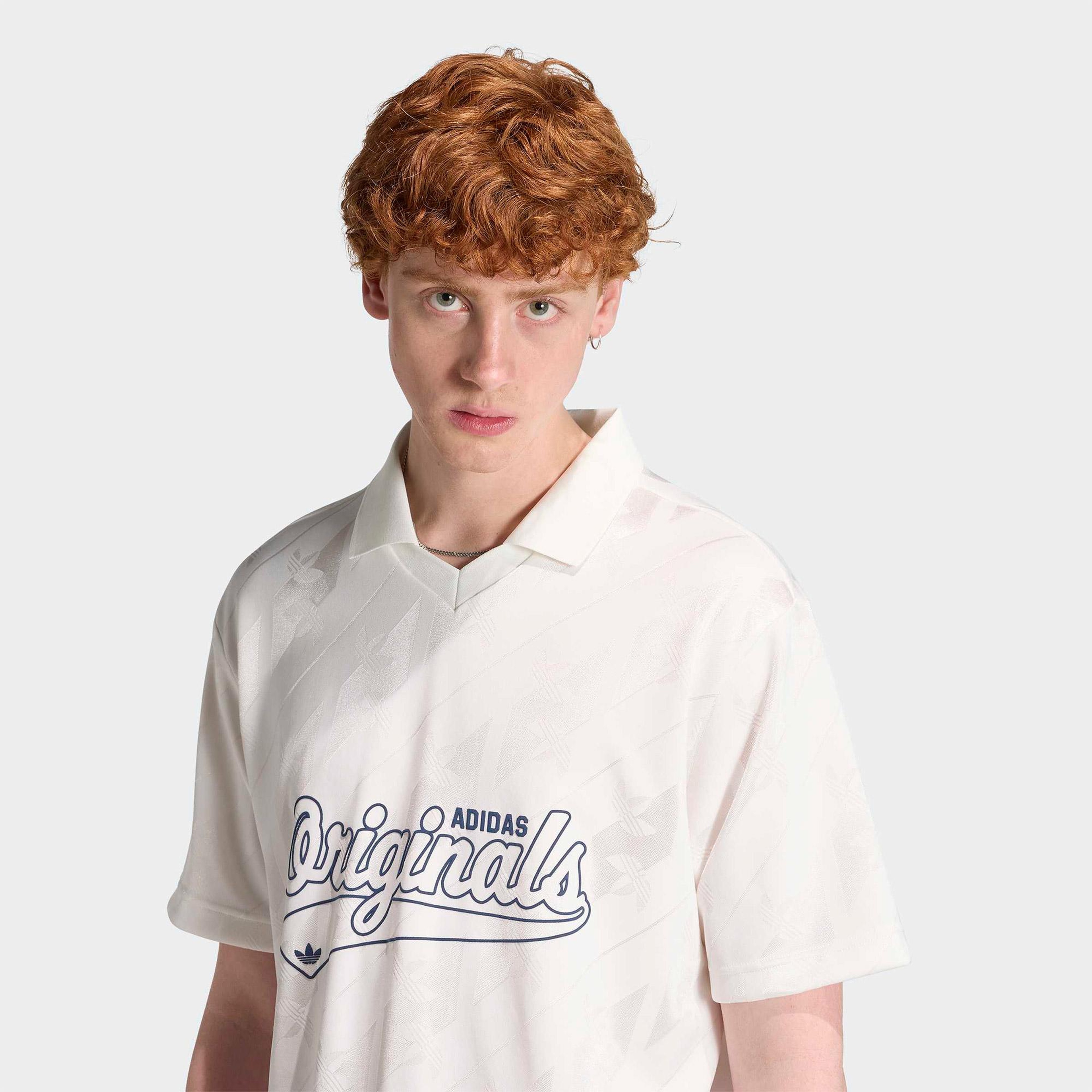 adidas Jacquard Originals Erkek Beyaz T-Shirt