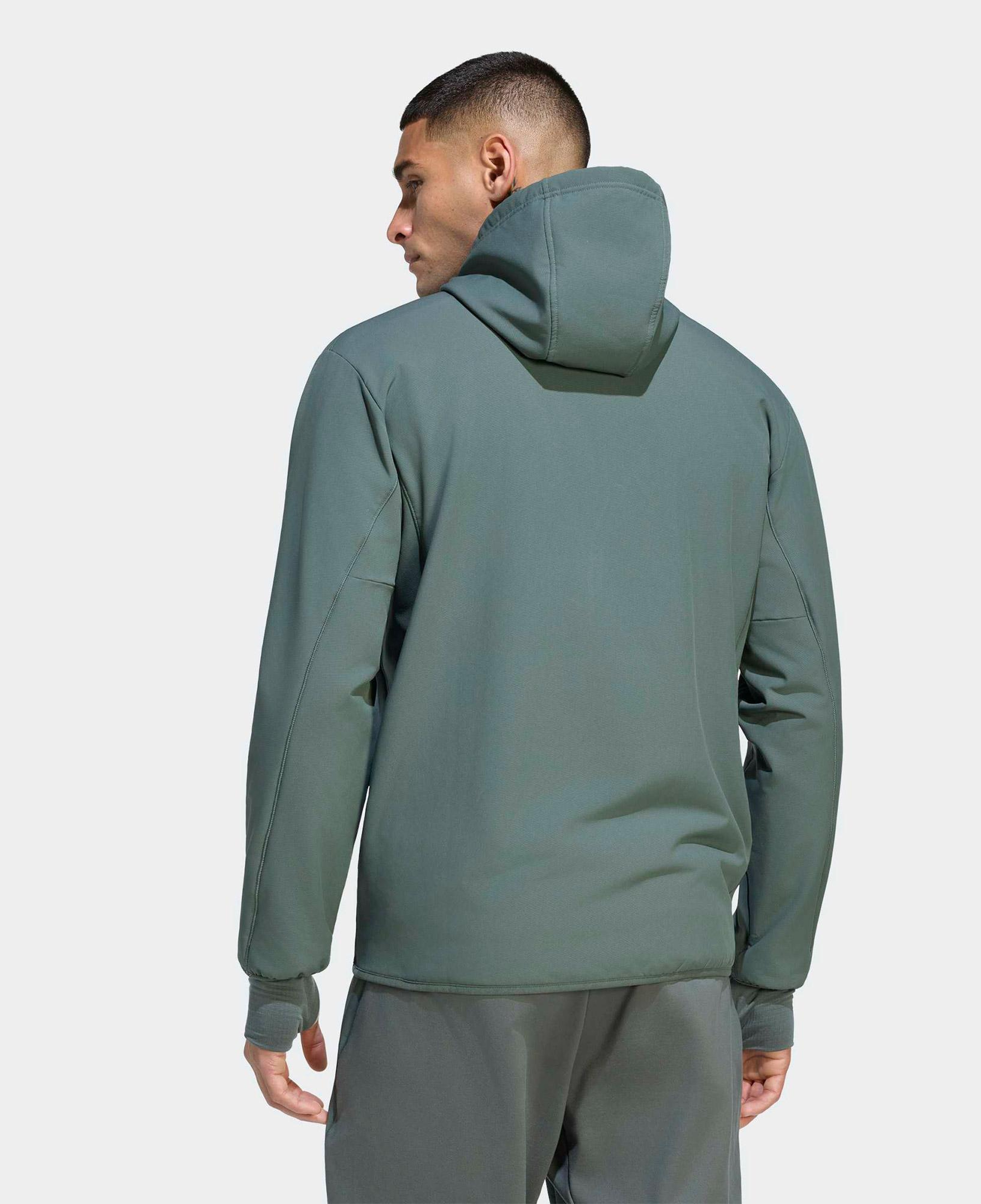 adidas D4T ClimaWarm Full-Zip Erkek Yeşil Hoodie